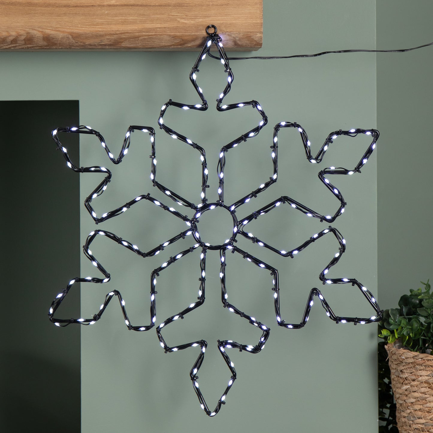 50cm x 44cm Light up FlexiBrights Christmas Snowflake with 165 White LEDs