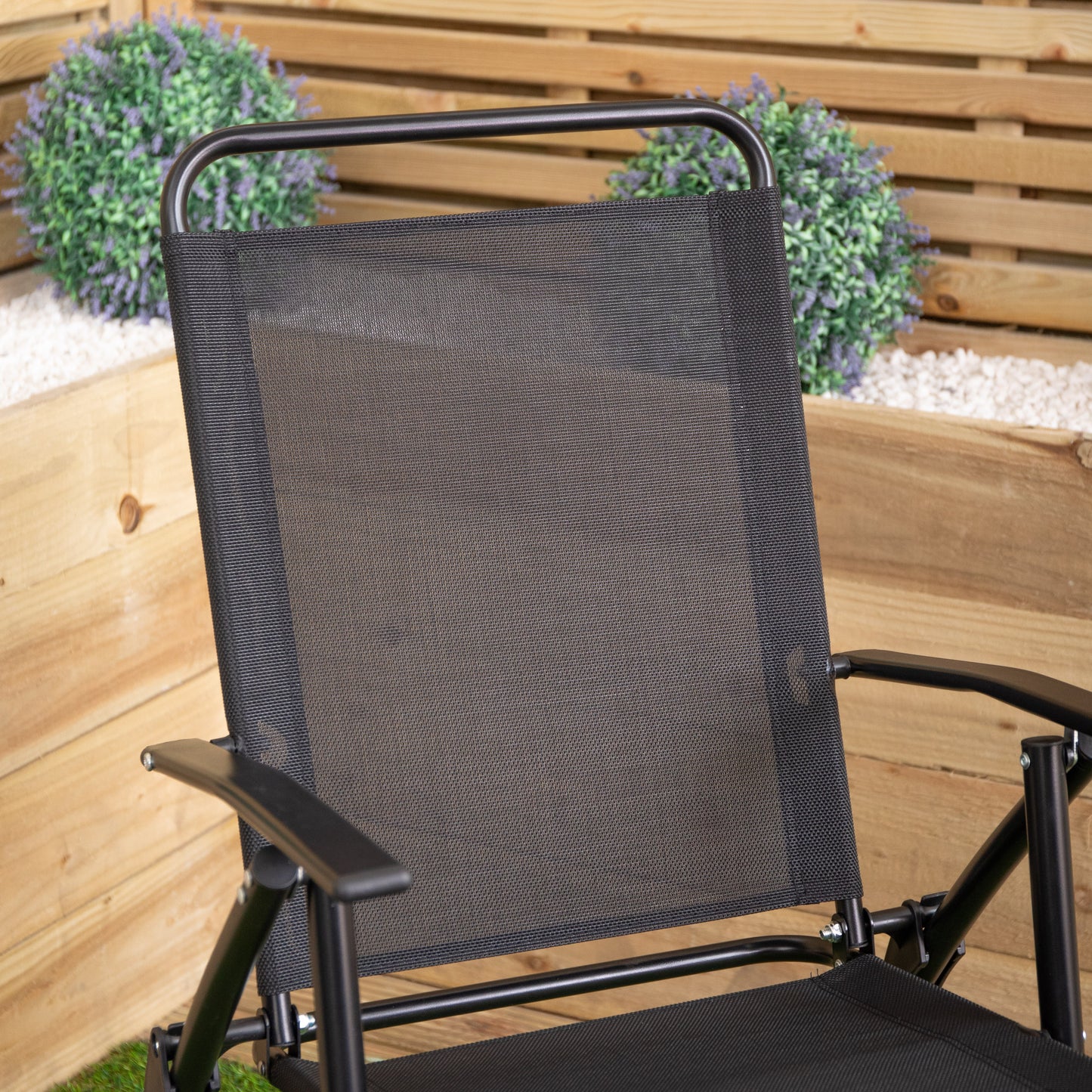 Samuel Alexander Multi-Position Folding Garden Patio Single Chair in Black