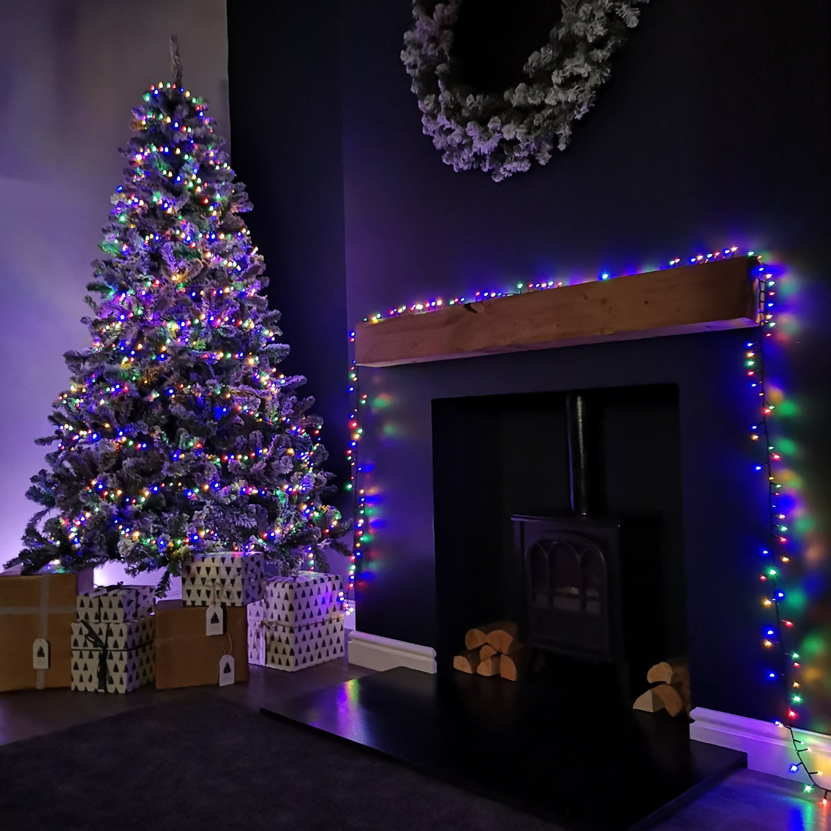 12.5m 500 LED TreeBrights Christmas String Lights with Timer in Multi-Coloured
