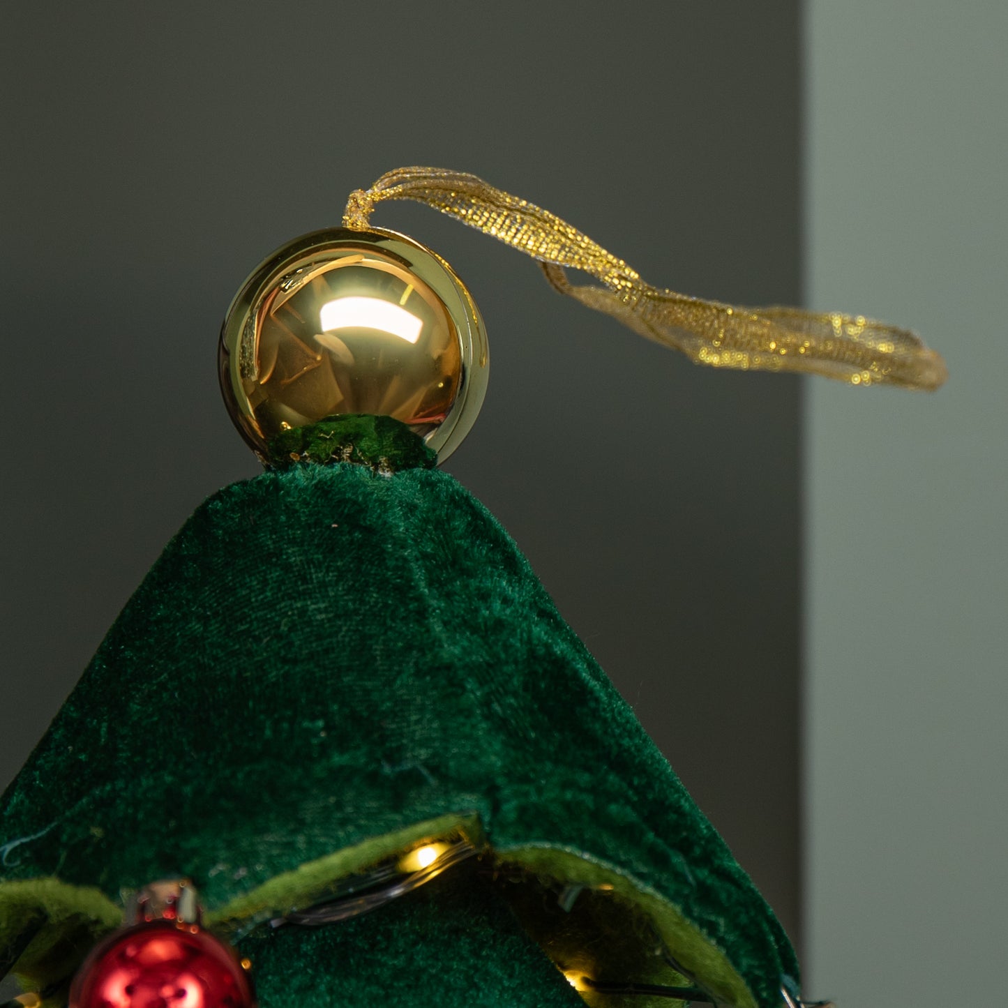 49cm Battery Powered Light up Christmas Tree with Baubles and Warm White LEDs