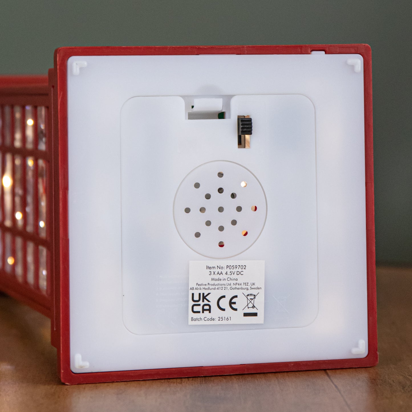 25cm Battery Operated Light up Christmas Phone Box Water Spinner with Snowman Scene & LEDs