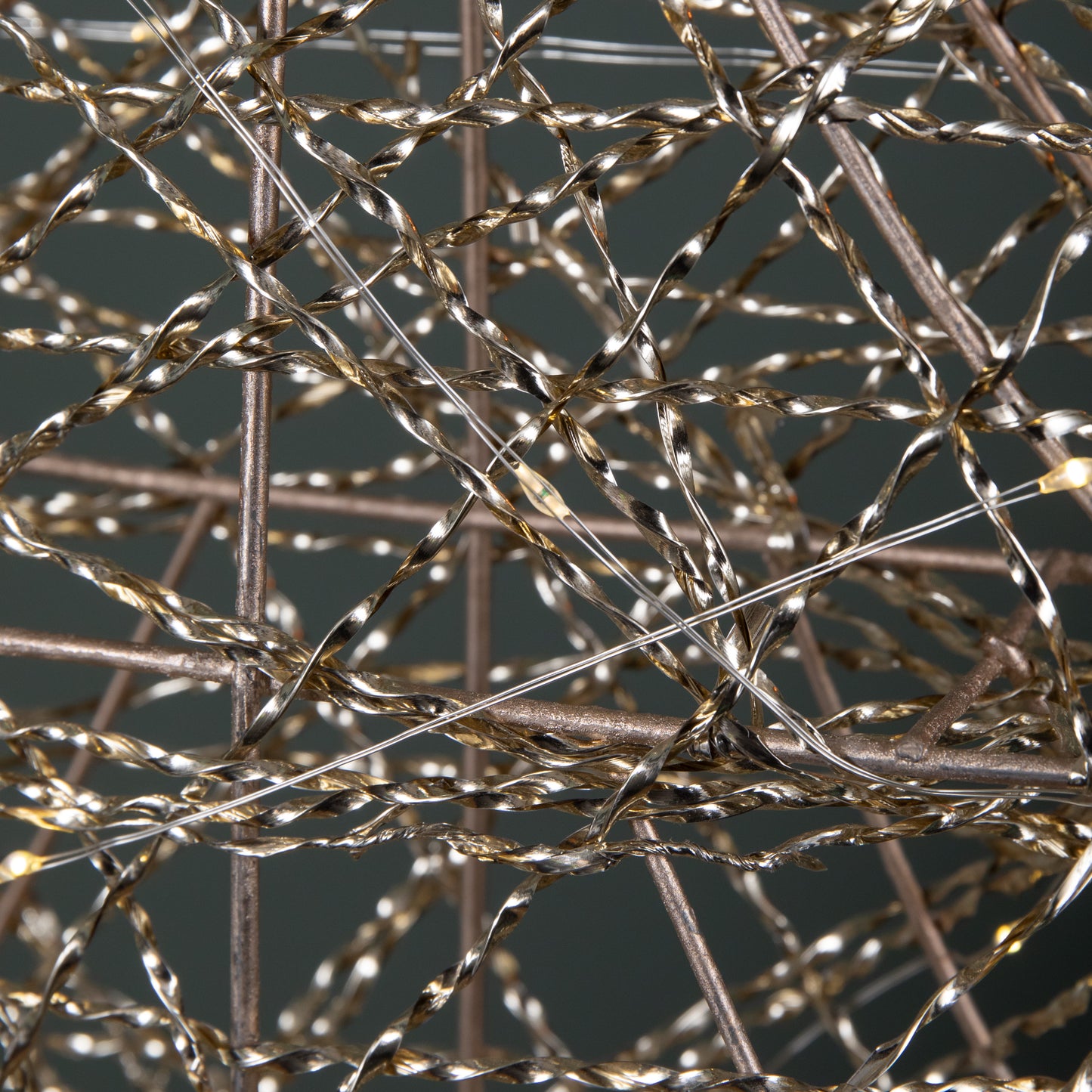 60cm Battery Operated Light up Gold Weave Christmas Tree with Warm White LEDs