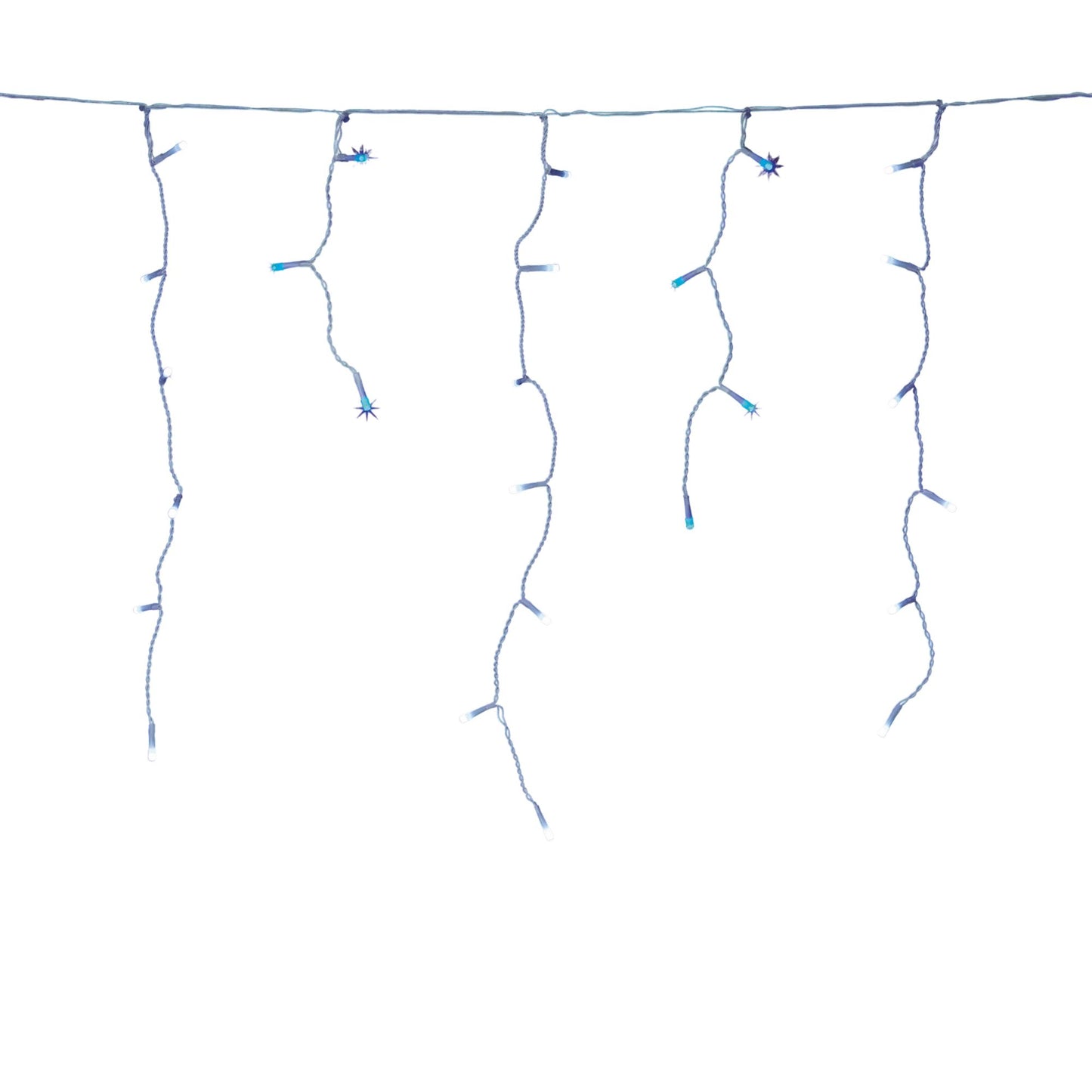 25m 1000 Blue and White LED Frosted Icicle Indoor Outdoor Christmas Lights with Timer