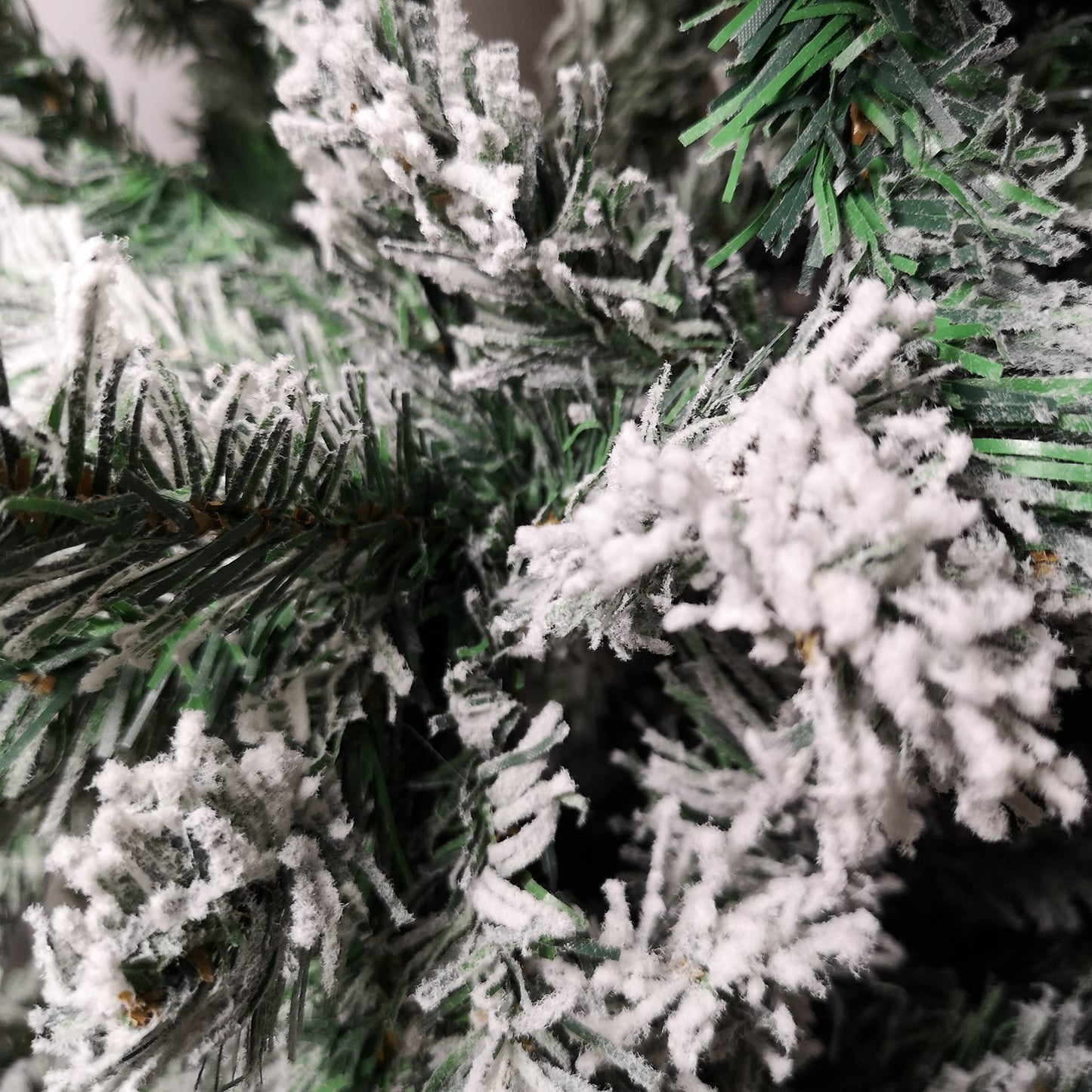 Factory Seconds: 6.5ft (2m) Snow Flocked PVC Spruce Pine Slim Christmas Tree in Green