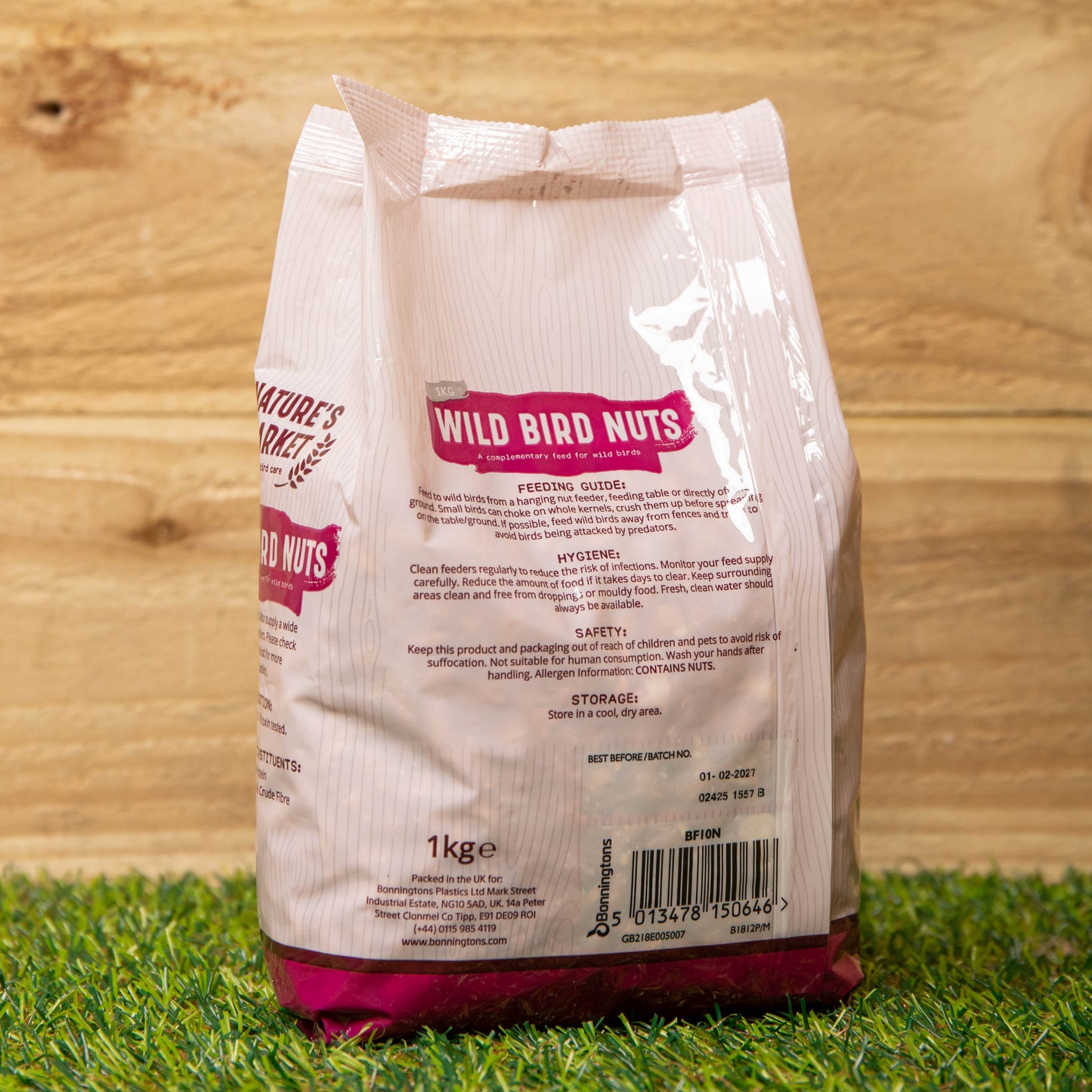 1kg Bag Garden Wild Bird Whole Nuts Feed