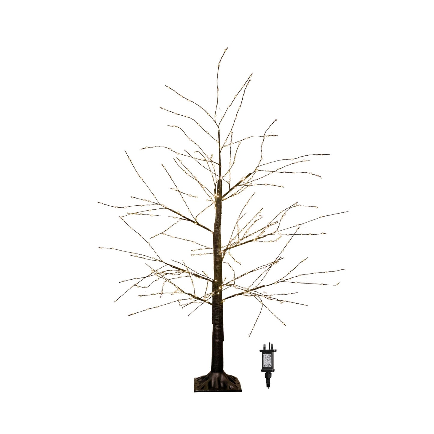Factory Seconds: 4ft (1.2m) Light up Black Micro Dot Christmas Tree with 500 Static & Twinkling Warm White LEDs