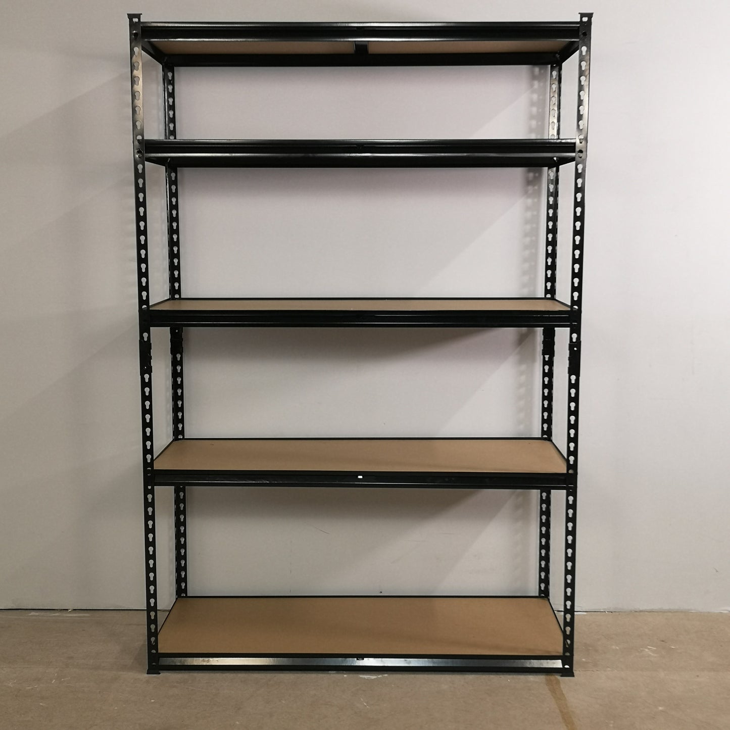 Garage Shelving 122cm Wide & 183cm High Heavy Duty 5 Tier Multipurpose Metal Racking Unit / Warehouse Shelving Storage in Black