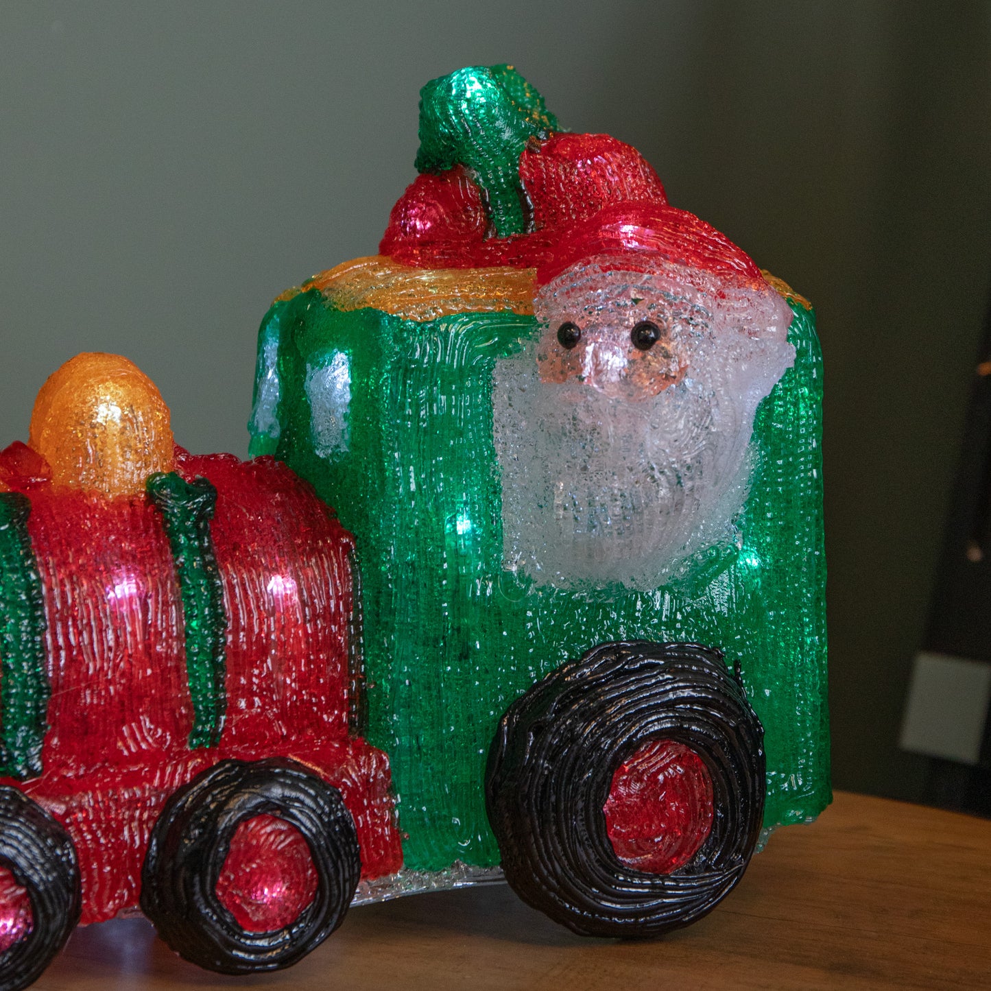 24cm Battery Operated Light up All Aboard Christmas Train with LEDs
