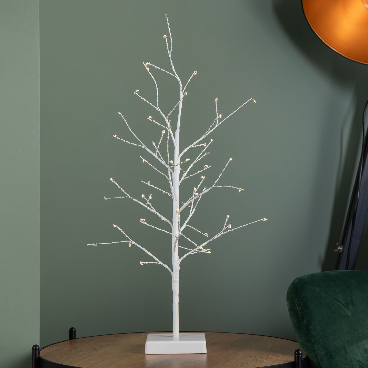 60cm Battery Operated Micro Light up Christmas Twig Tree with 48 Warm White LEDs