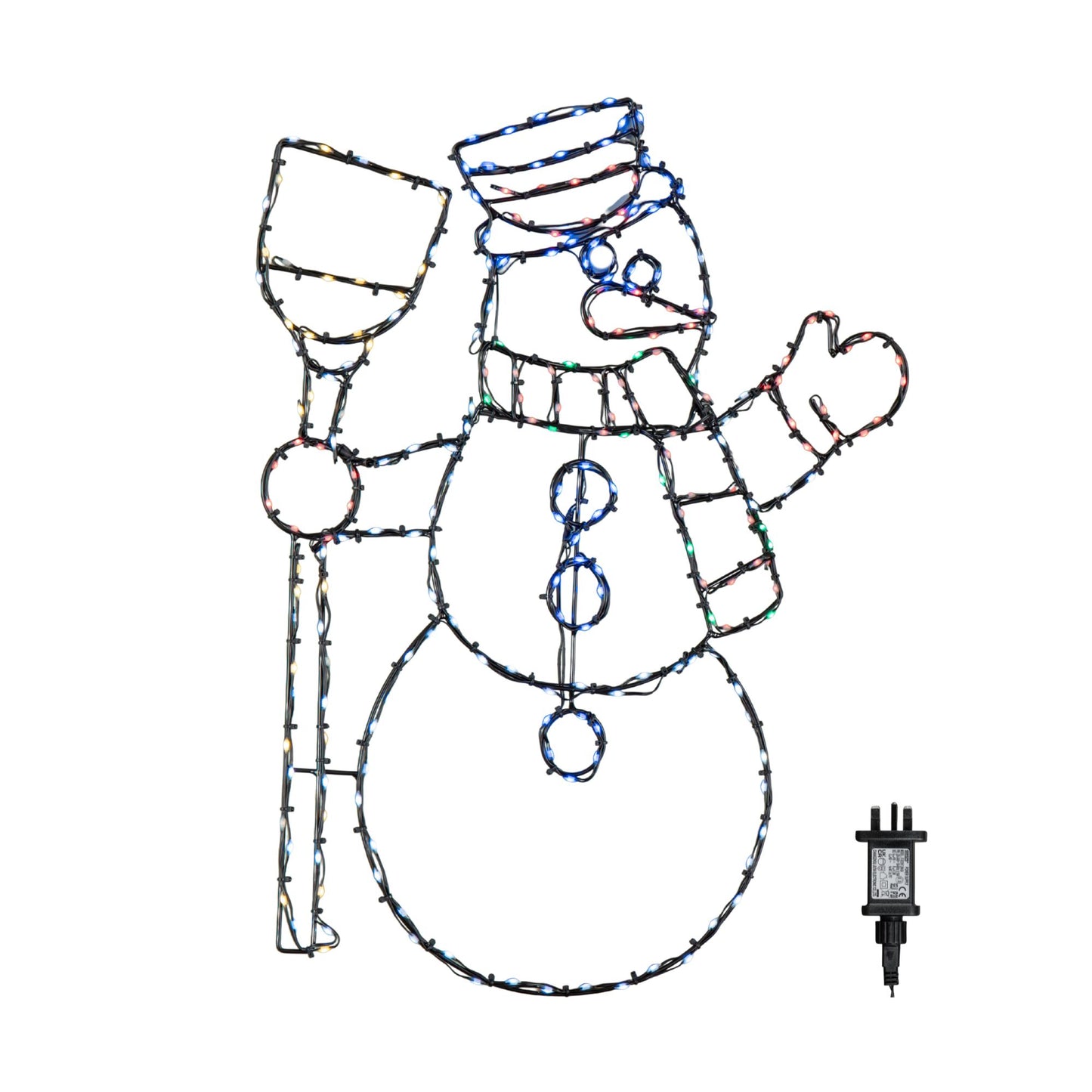 59cm x 45cm Light up FlexiBrights Christmas Snowman Silhouette with 238 Multi-Coloured LEDs