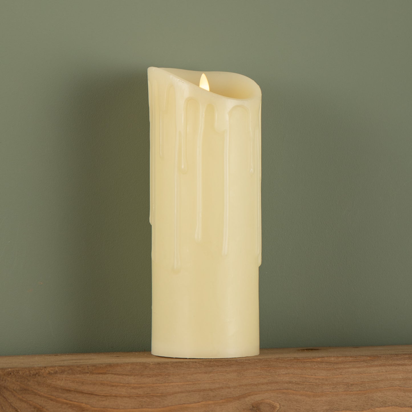 23cm LED Flickabrights Melted Edge Battery Candle in Warm White