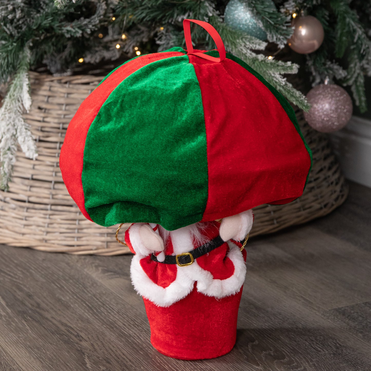 80cm Red and Green Santa's Hot Air Balloon Hanging Christmas Decoration