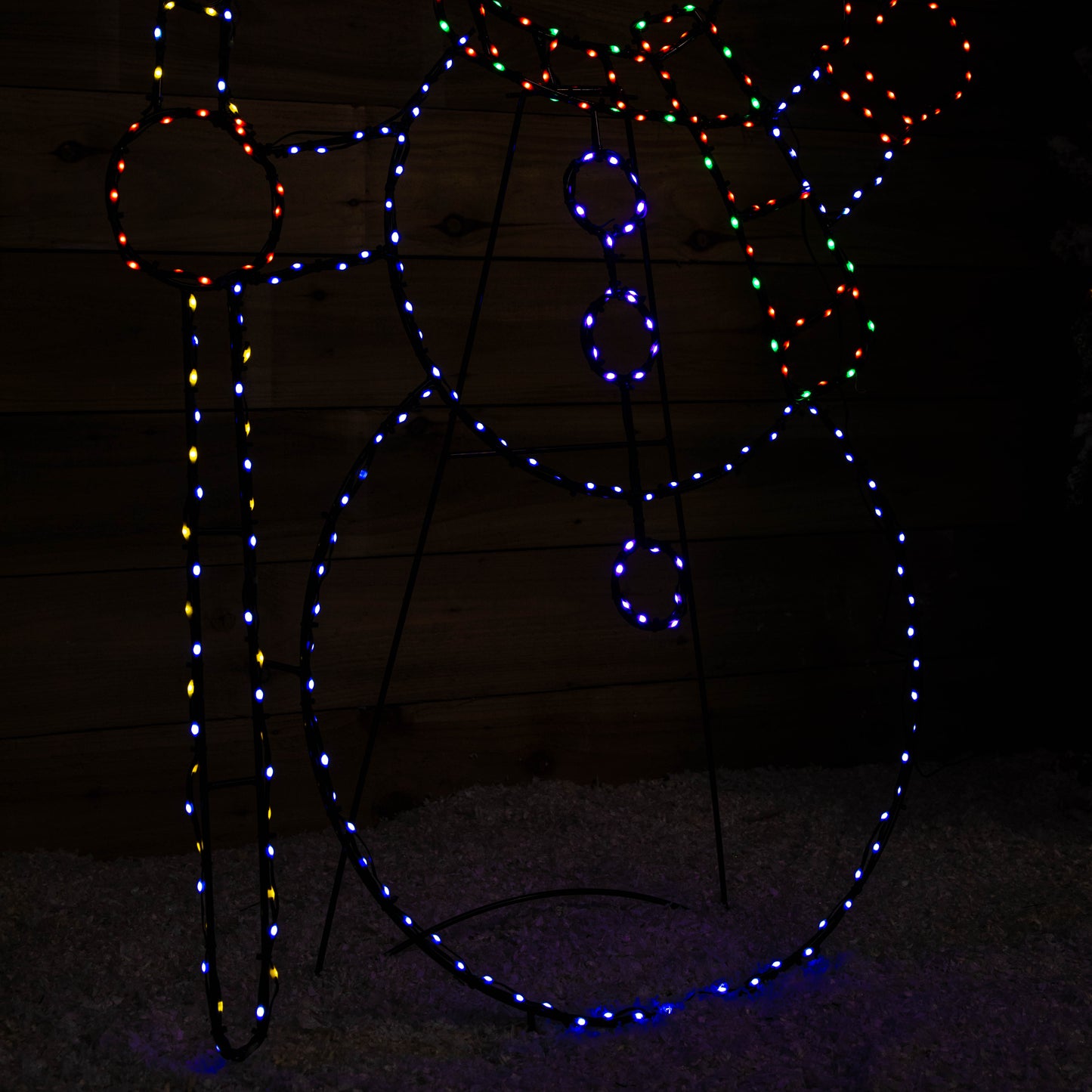 1m x 78cm Light up Standing Christmas Snowman with 390 Multi-Coloured LEDs
