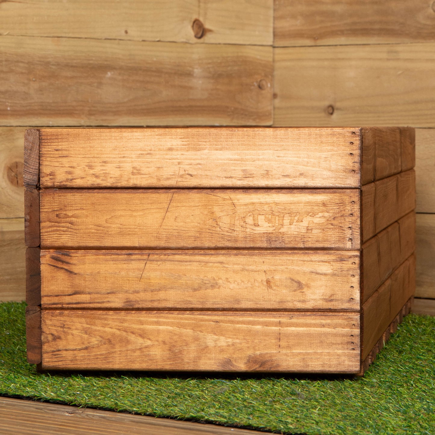 Hand Made 53cm x 25cm x 30cm Rustic Wooden Garden Trough Planter