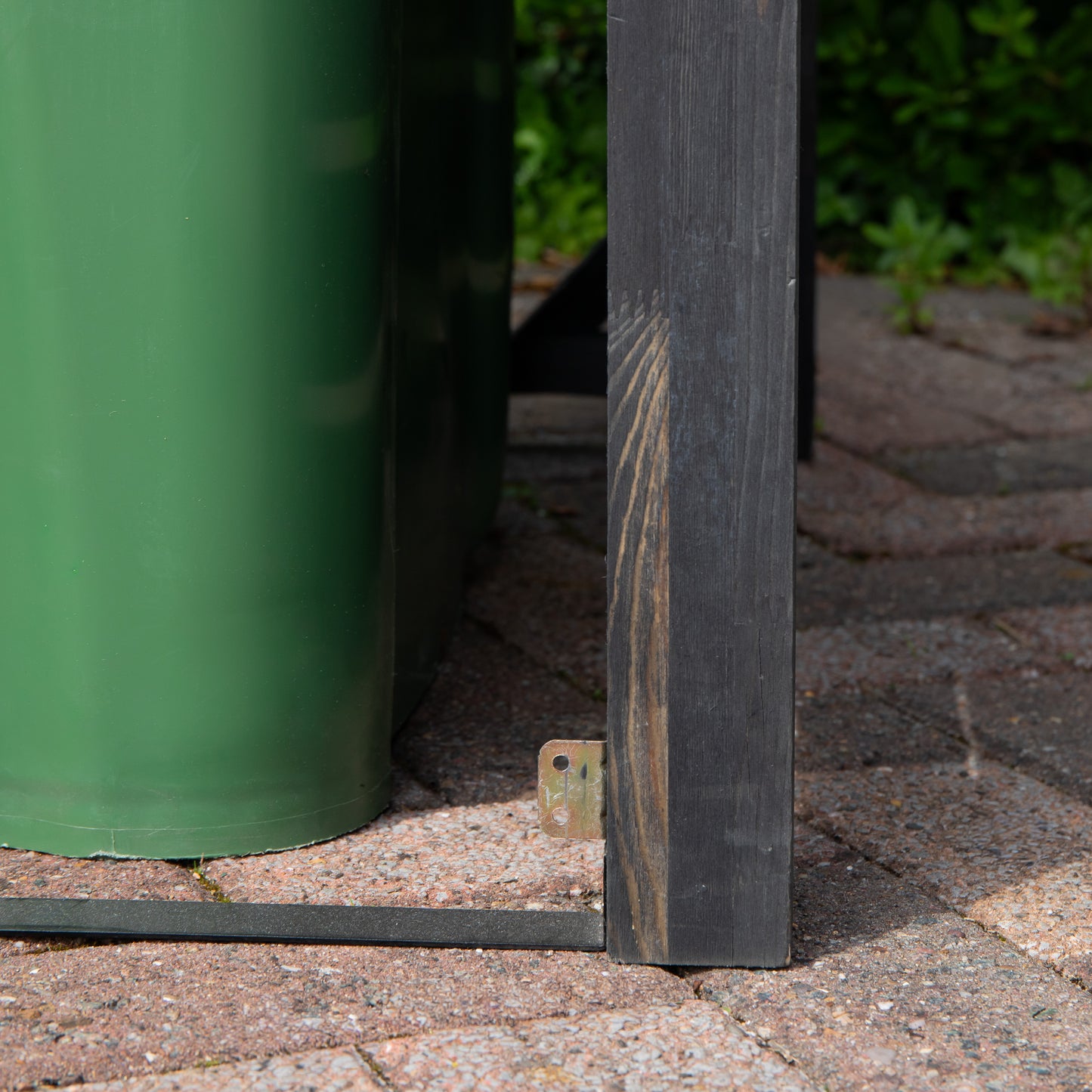 1.43m x 1.16m Outdoor Wooden Garden Double Wheelie Bin Store Storage for 2 Bins in Anthracite