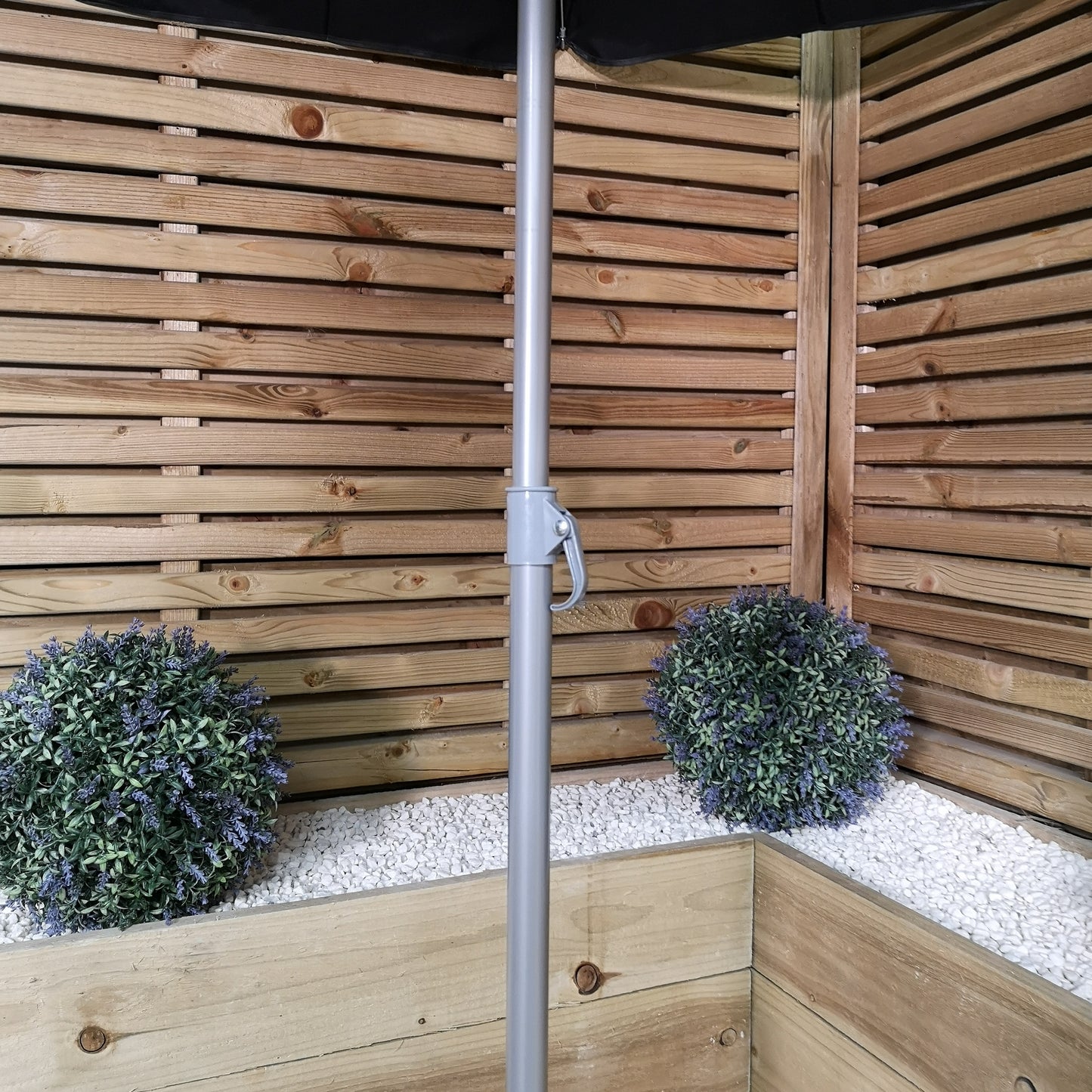 1.94m Lightweight Garden Parasol with Black Canopy