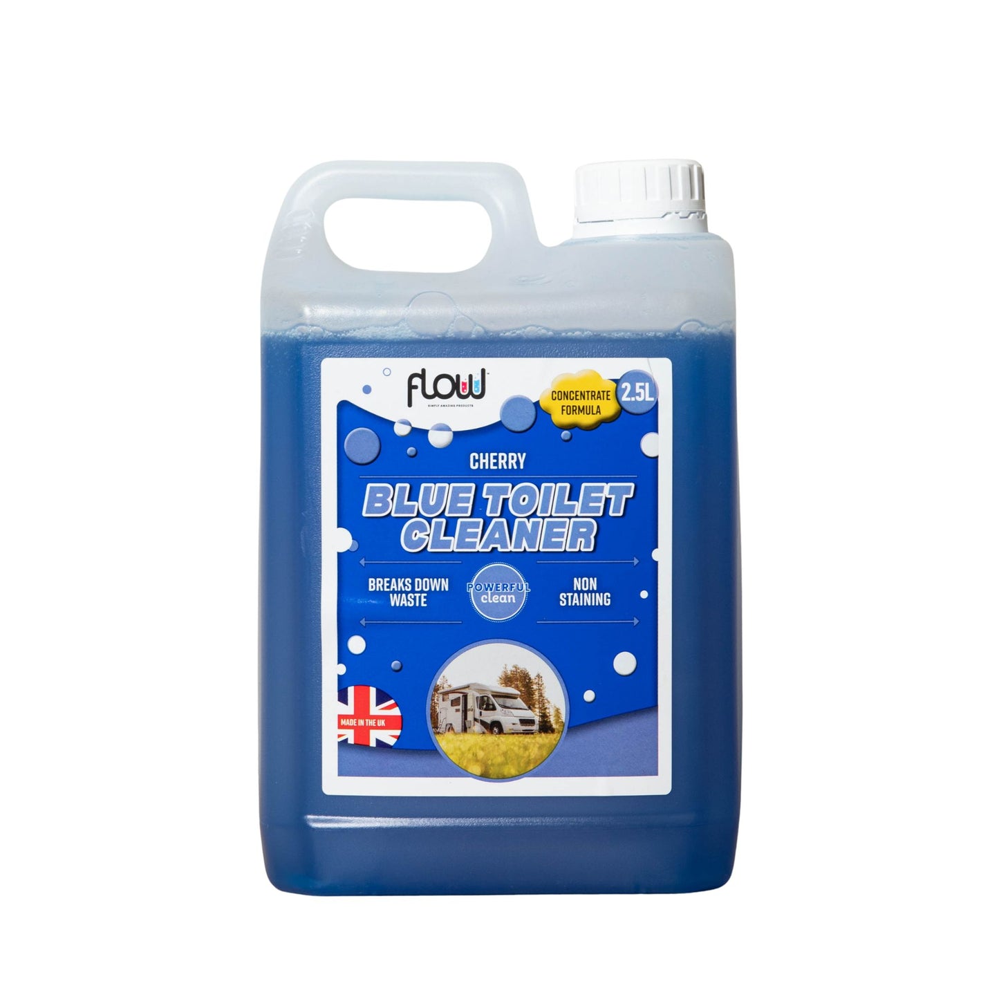 2.5 Litres Cherry Blue Toilet Waste Tank Cleaning Rinse Concentrate Fluid