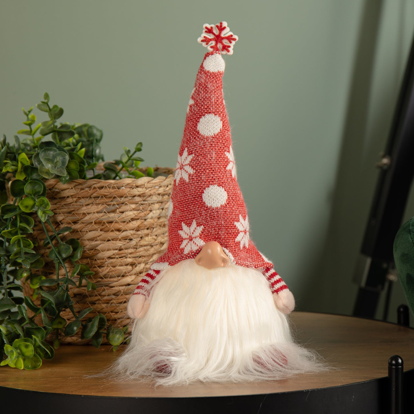 30cm Battery Operated Light up Christmas Standing Gonk Decoration in Red