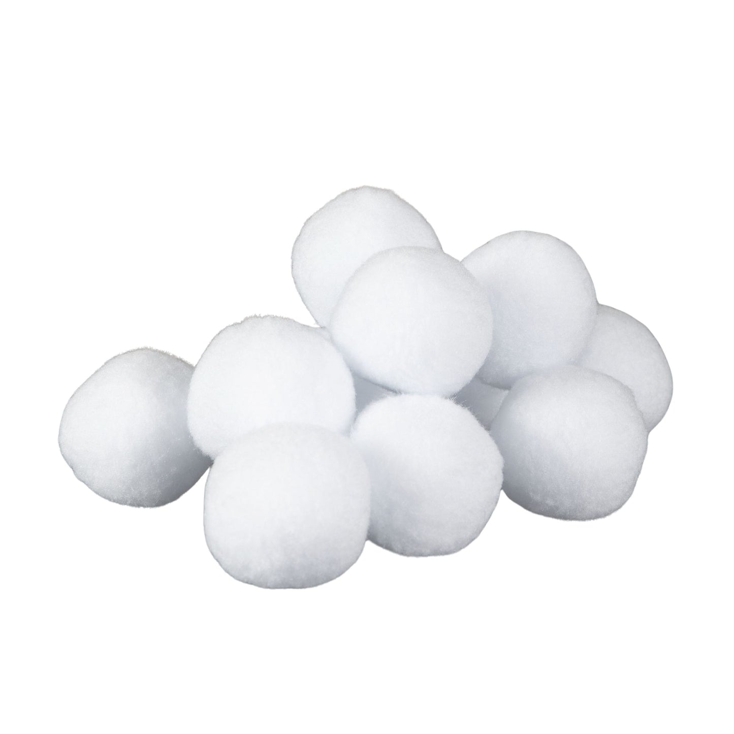 6cm 12 Pack of White Fabric Christmas Faux Snowballs