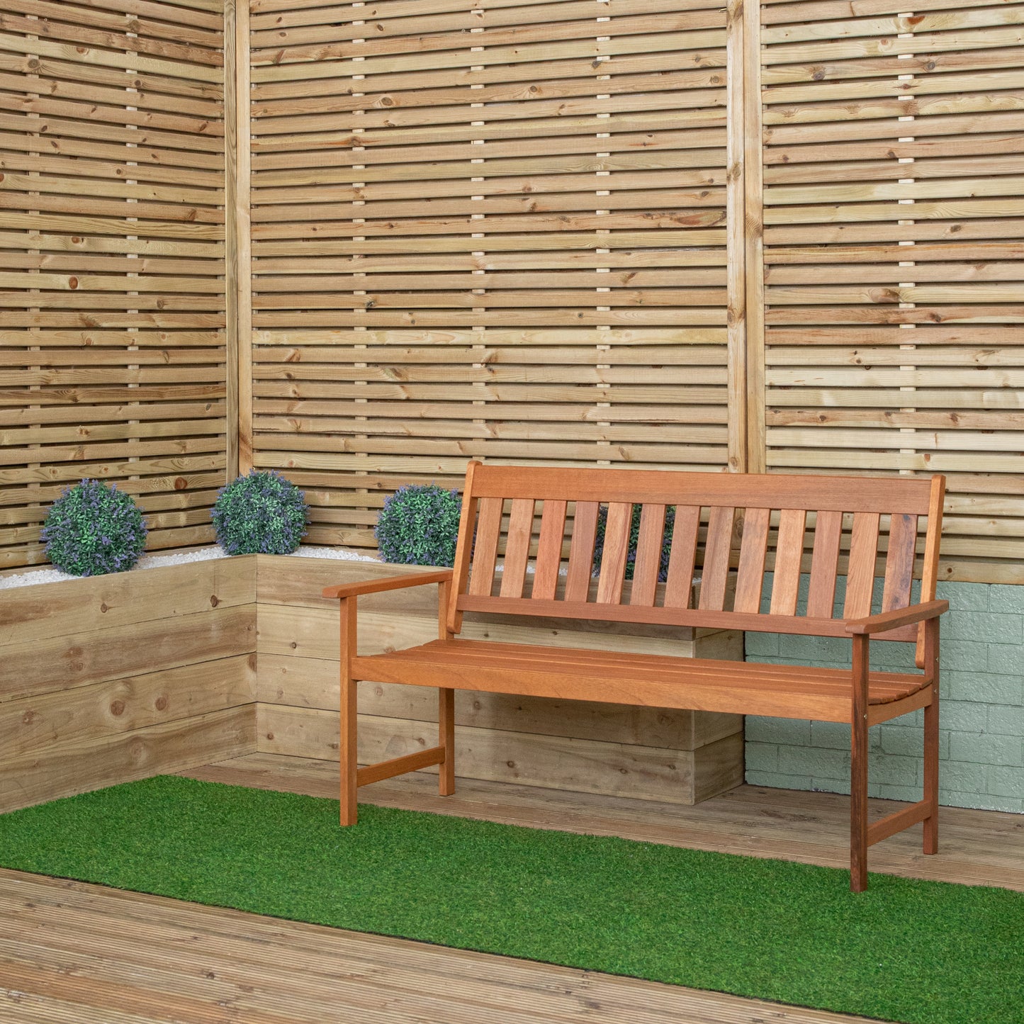 Cartmel 3 Seater Outdoor Wooden Garden Patio Bench