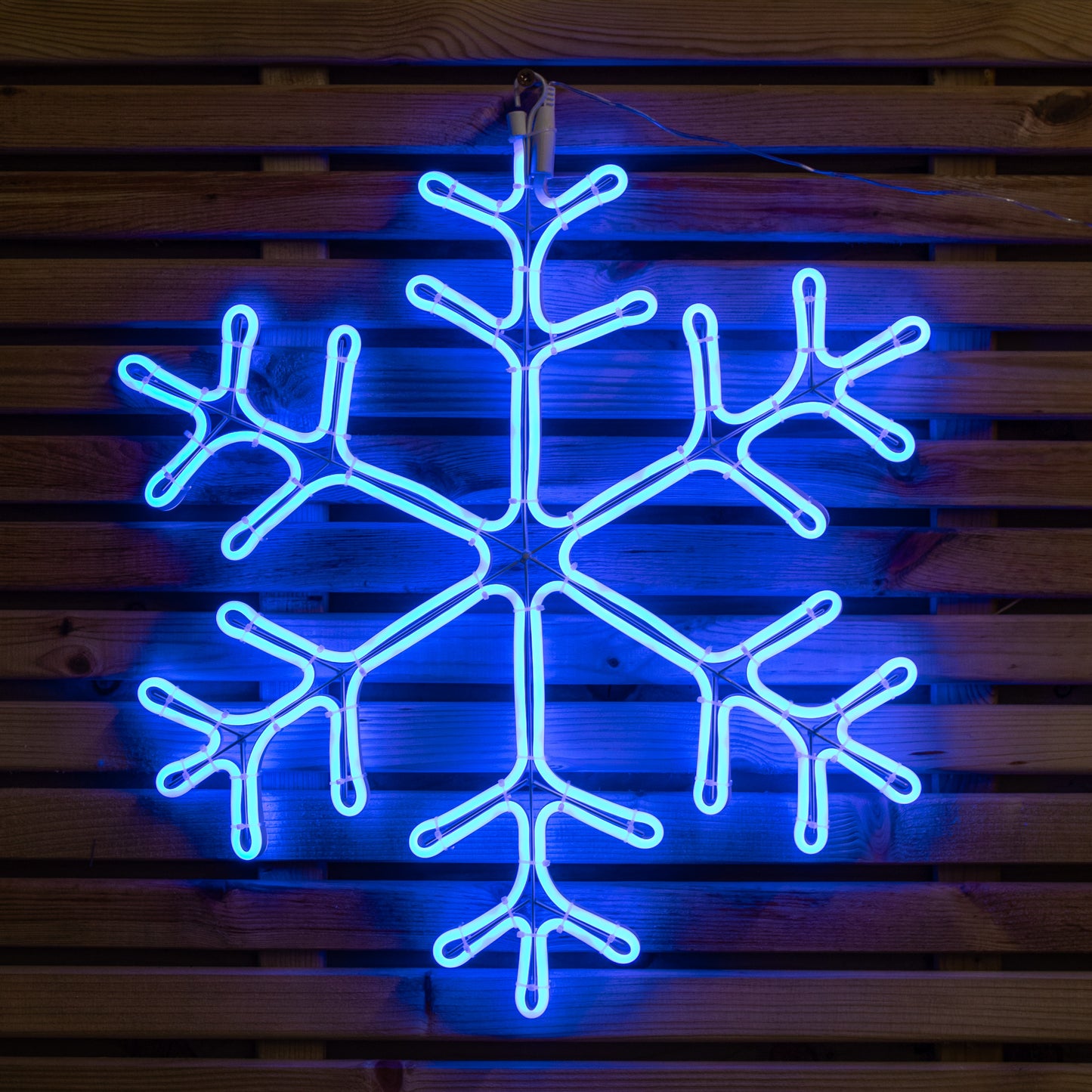 59cm x 56cm Light up Neon Flex Christmas Snowflake with Blue & White LEDs