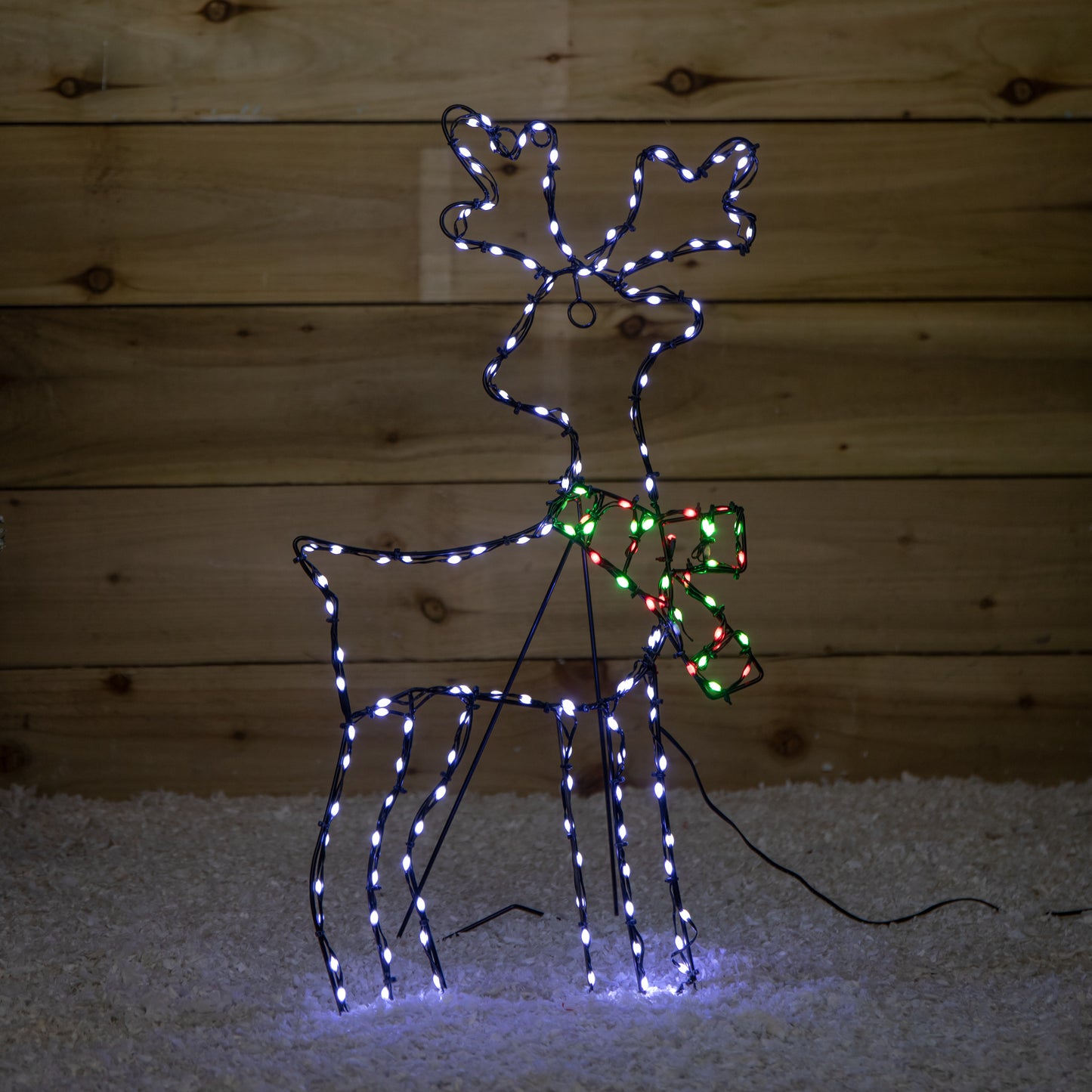 60cm x 33cm Light up FlexiBrights Reindeer Snowman with 164 Multi-Coloured LEDs