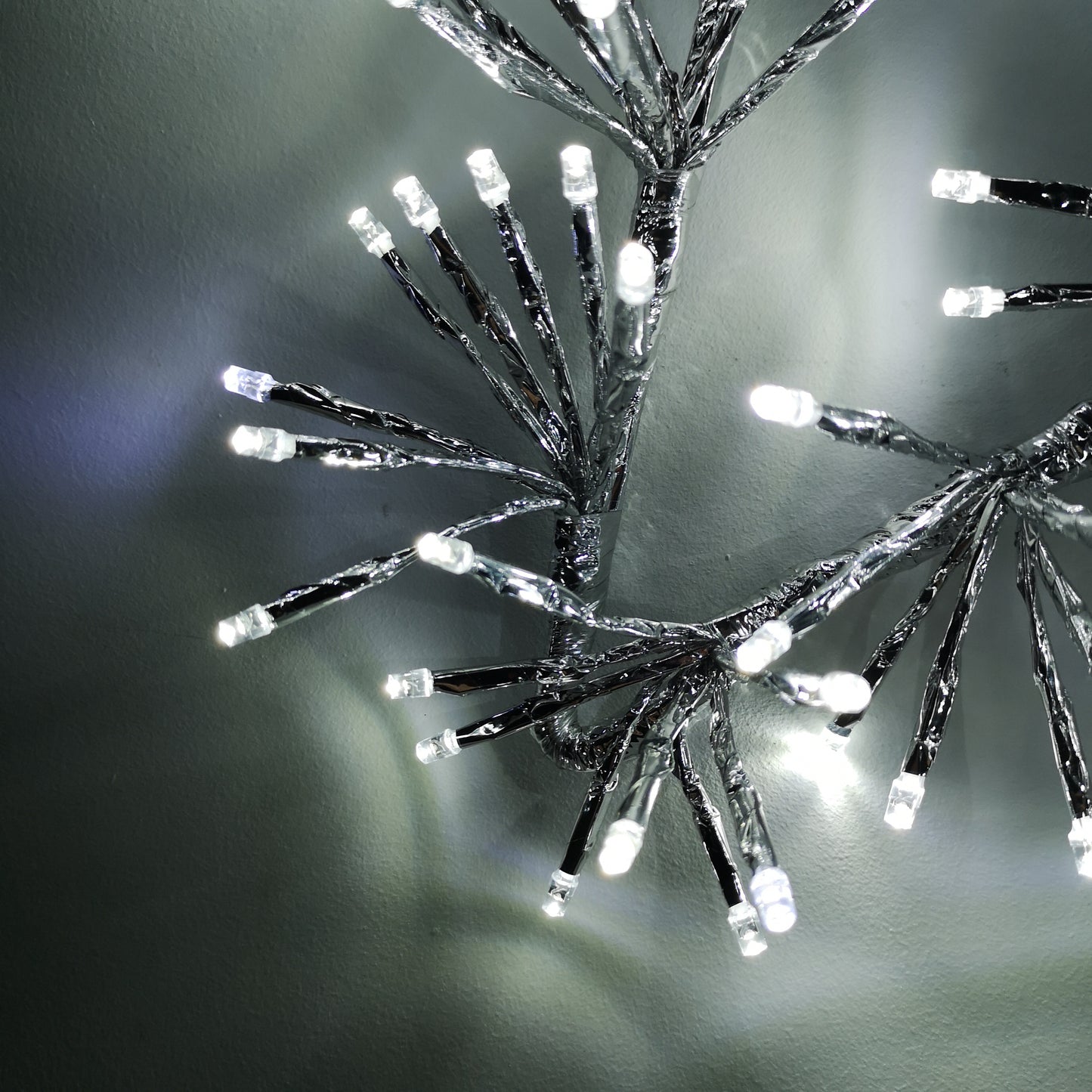 60cm Premier Twinkling LED Silver Star Silhouette Christmas Decoration in Cool White