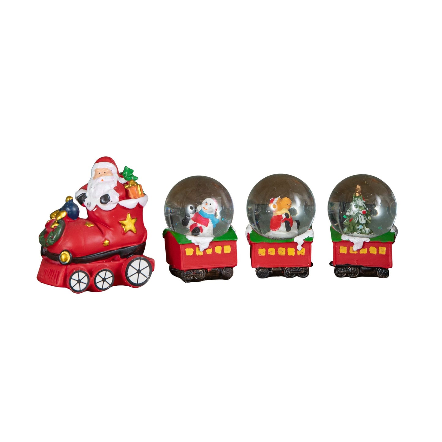 25cm All Aboard Santa's Train Christmas Snow Sphere Decoration