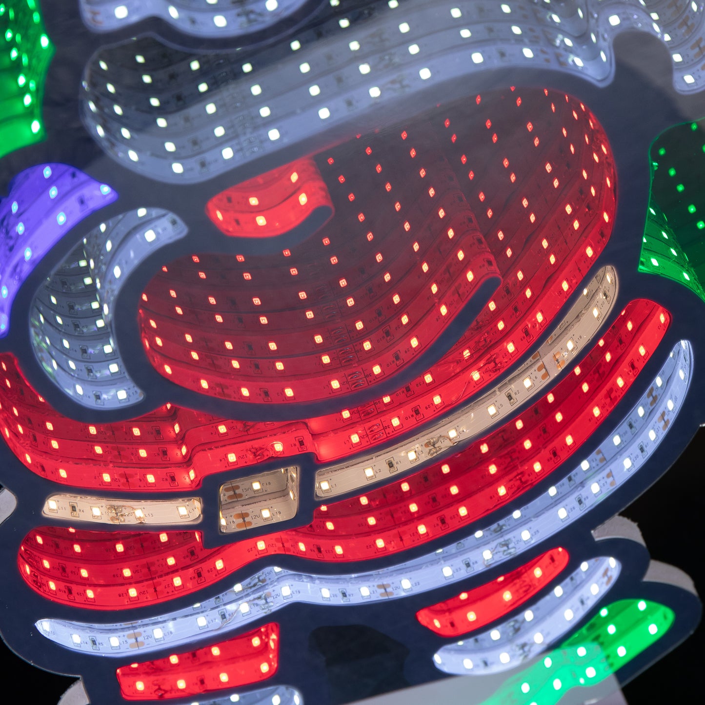 60cm Light up Standing Santa with Tree Christmas Infinity Light with Multi-Coloured LEDs