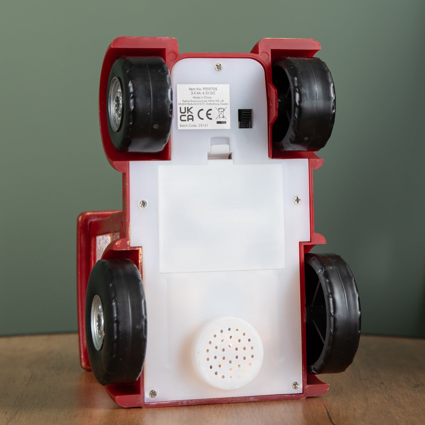 15cm Battery Operated Light up Christmas Tractor Water Spinner with Santa and LEDs