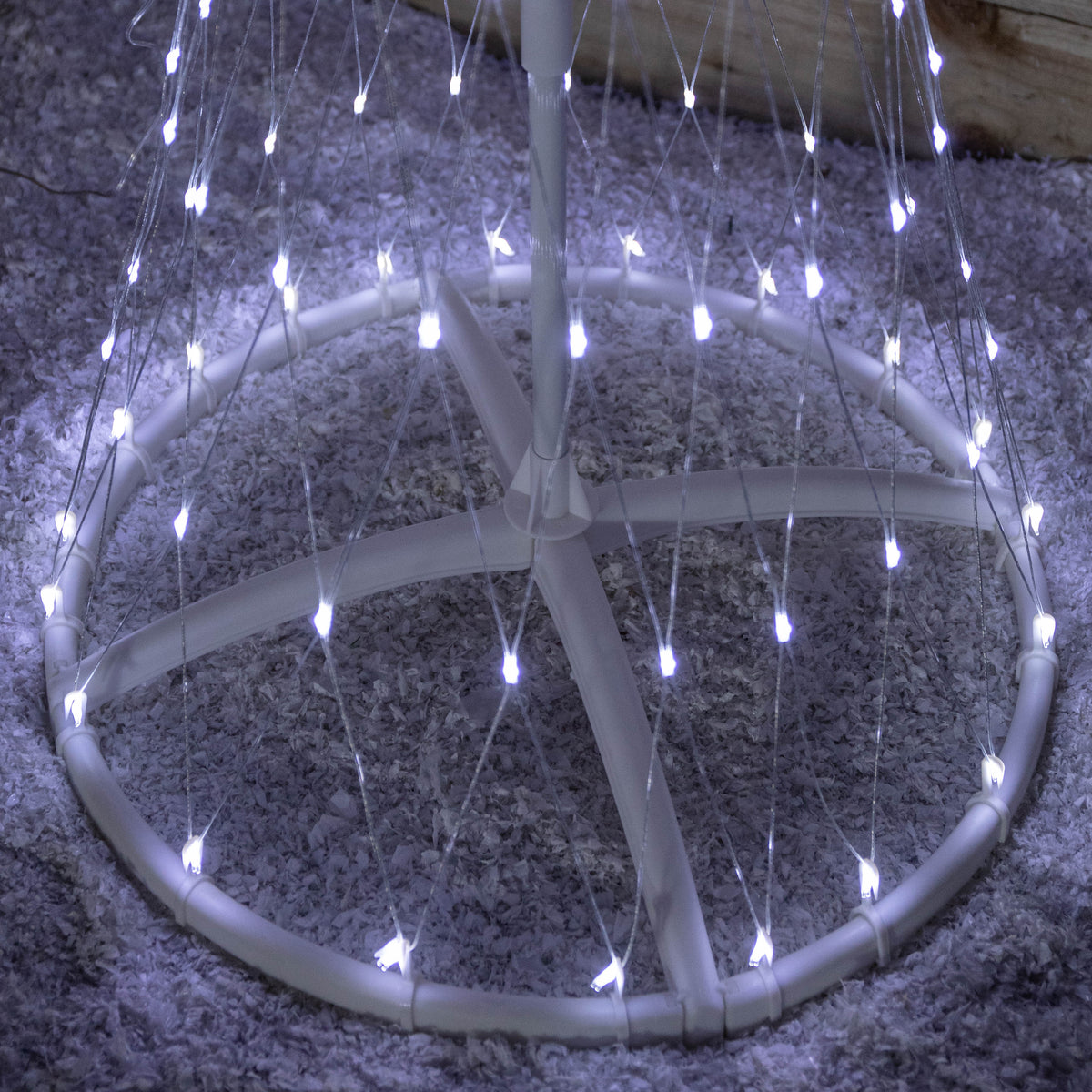 1.35m Light up Christmas Cone Tree with 160 White LEDs and Timer Function