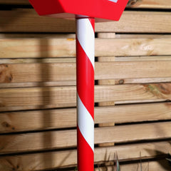 1.1m Battery Operated Light up Santa Stop Here LED Christmas Sign 