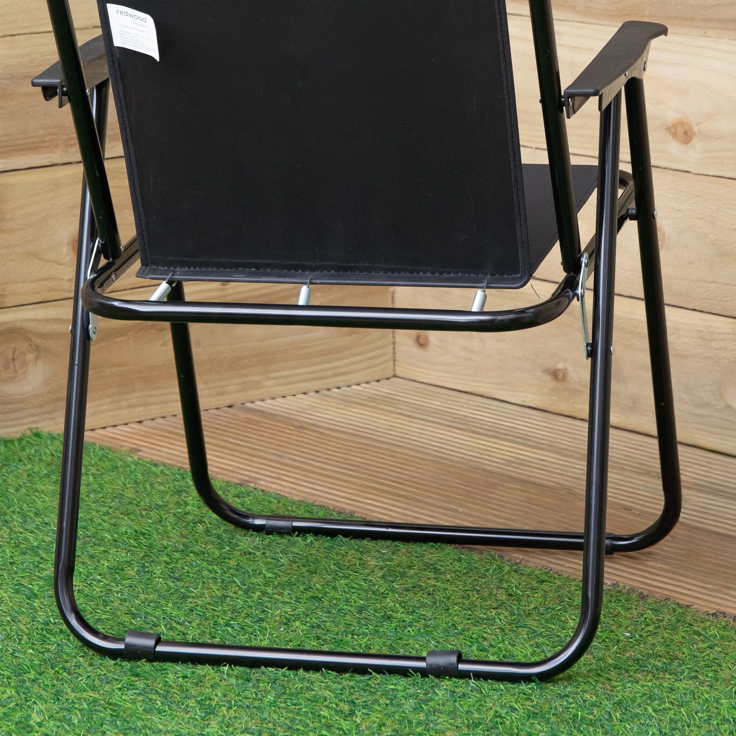 6 Pack Black Lightweight Foldable Canvas Chair with Plastic Armrests