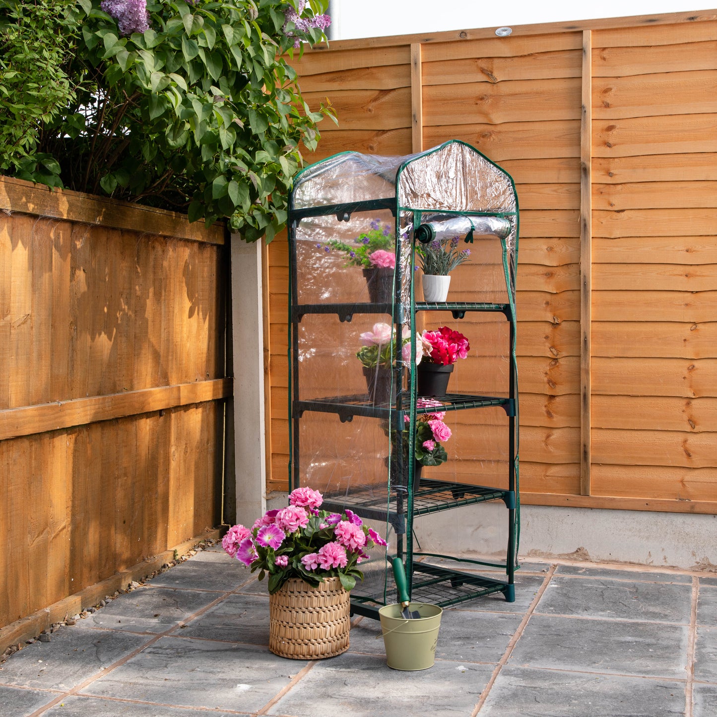 1.3m x 0.5m 4 Tier Greenhouse with Steel Frame and Removable PVC Cover