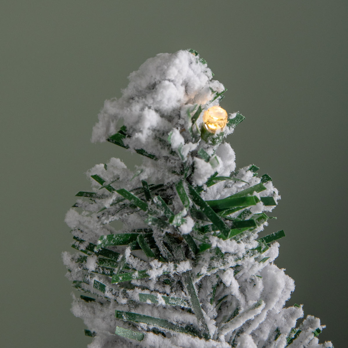 2ft (60cm) Pre Lit Battery LED Snow Flocked Miniature Christmas Tree with Timer