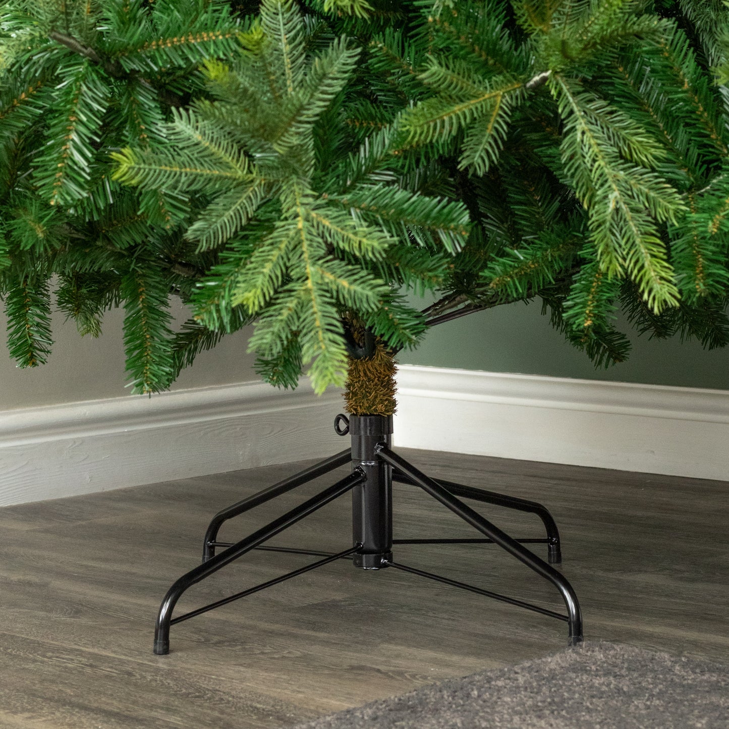 8ft (2.4m) Real Look Green Grandis Fir Christmas Tree with Metal Stand
