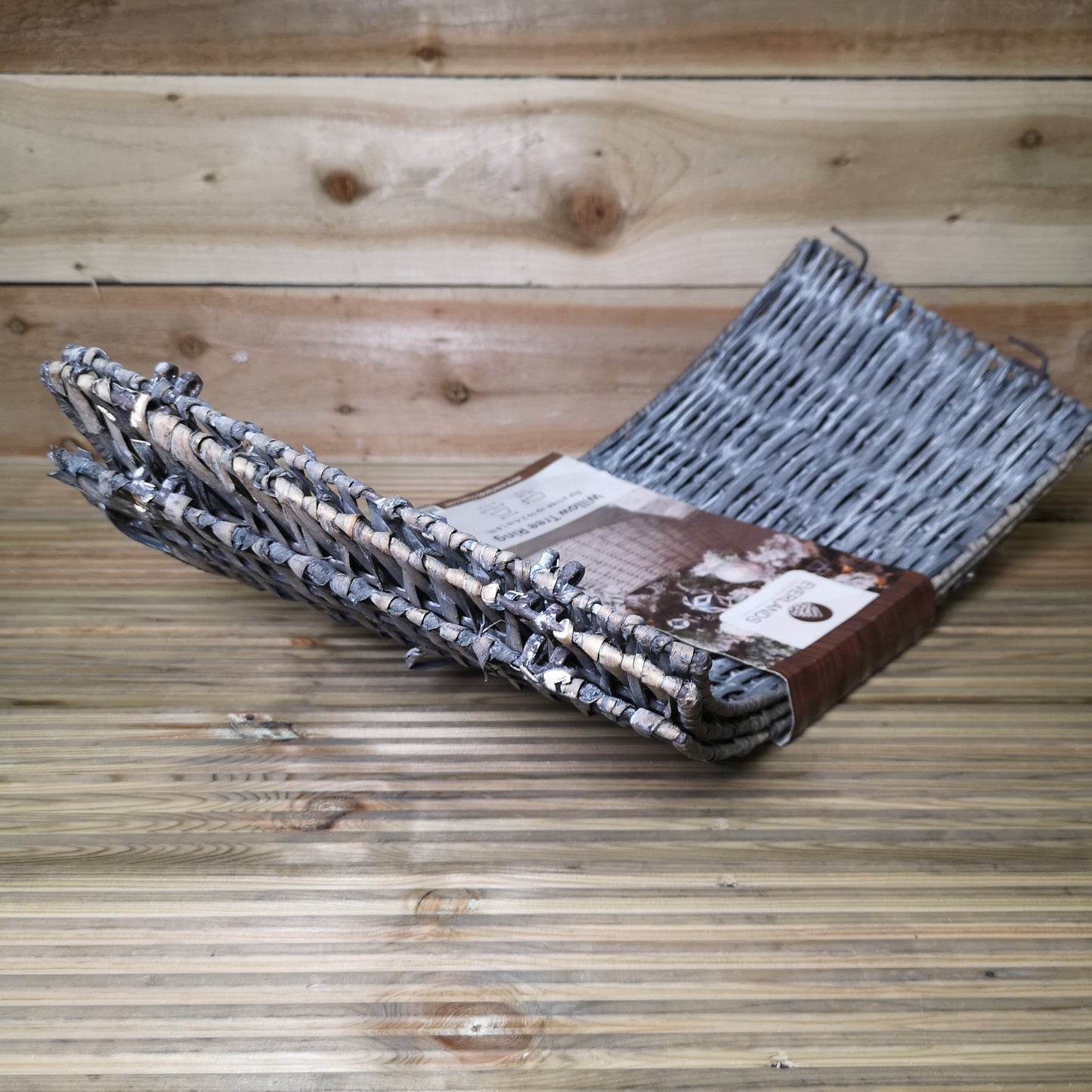 Factory Seconds: 28/70cm Everlands KD Willow Christmas Tree Skirt Wicker Rattan - Large Grey Wash