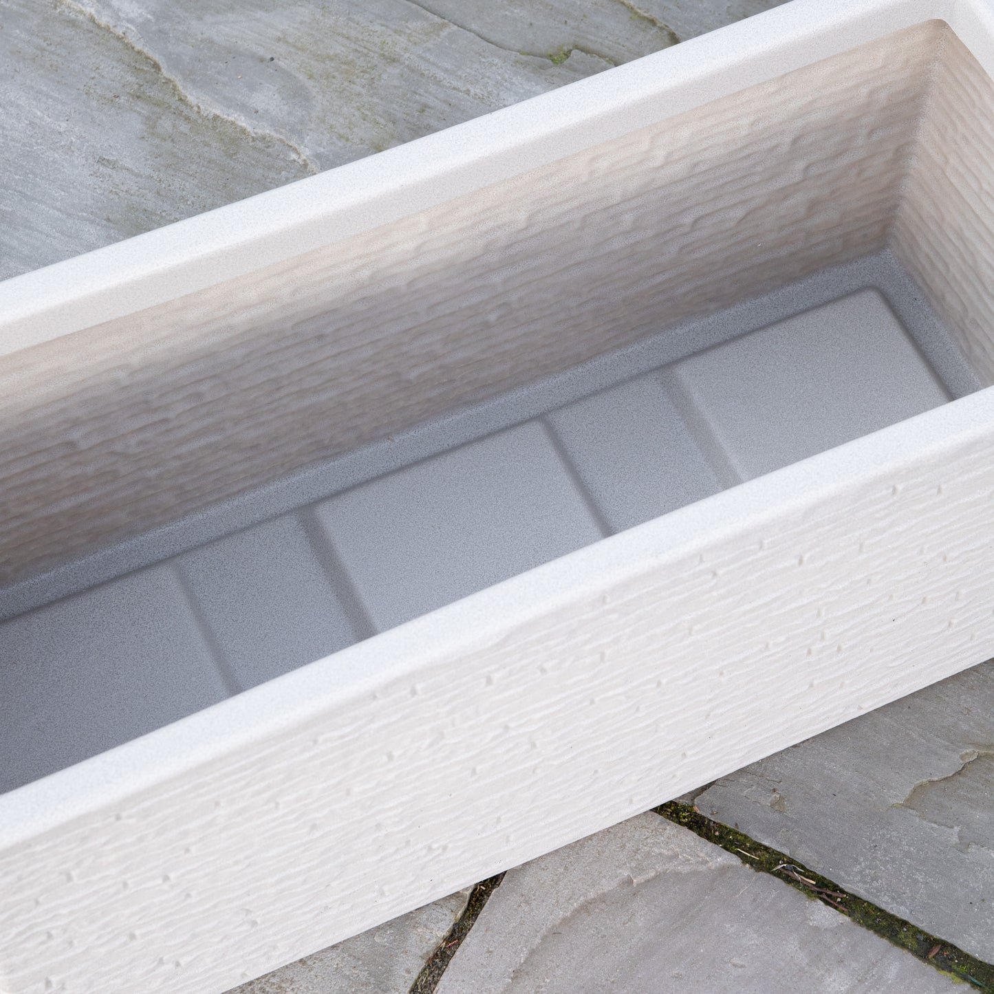 25cm Plastic Slate Effect Garden Patio Trough in Stone