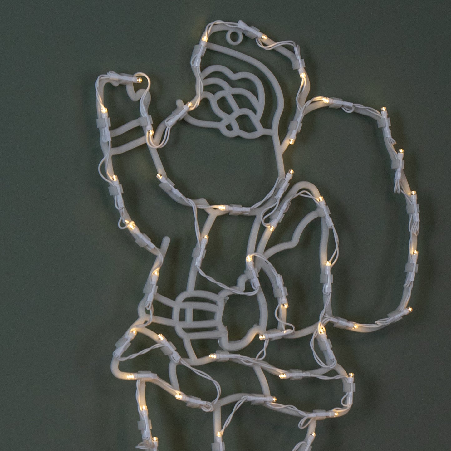 44cm Battery Powered Light up Hanging Christmas Santa with Warm White Multi-Action LEDs