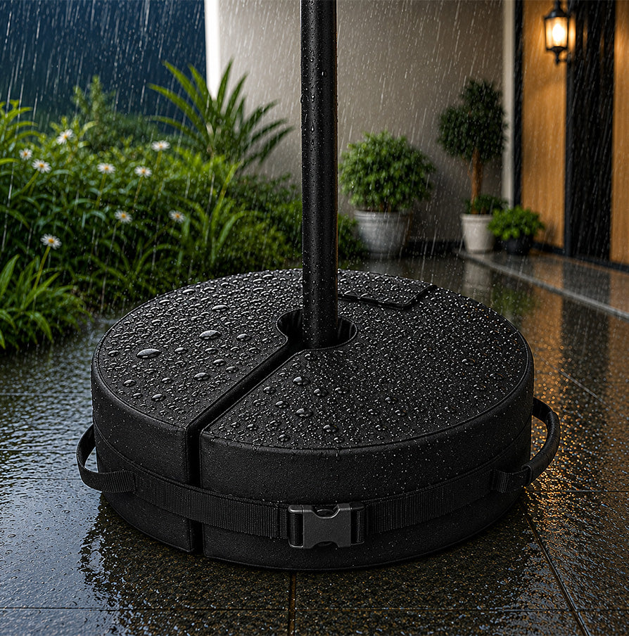 40kg Black Heavy Duty Round Garden Patio Parasol Umbrella Refillable Base Weight Bag