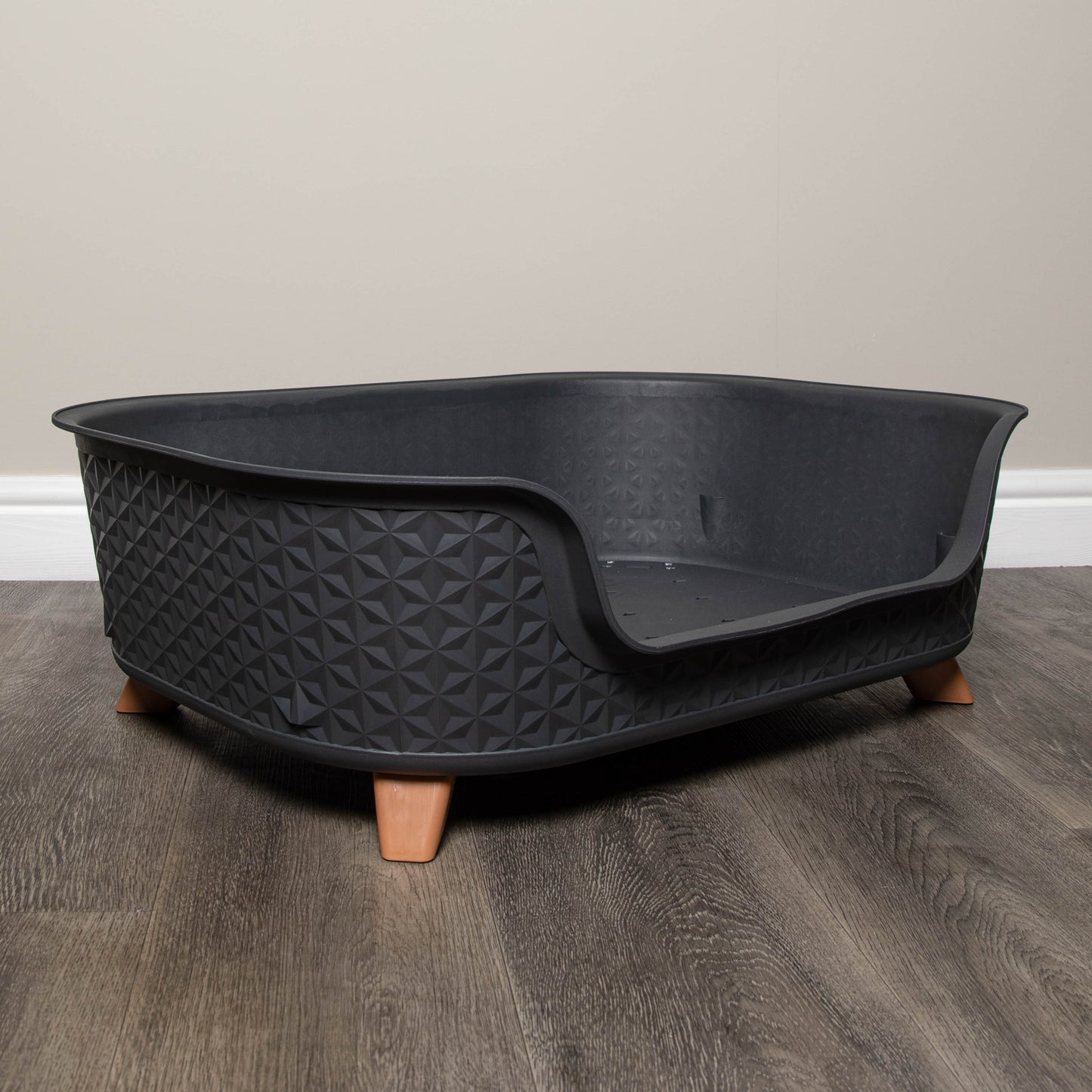 77cm x 58cm Grey Plastic Raised Pet Basket with Legs
