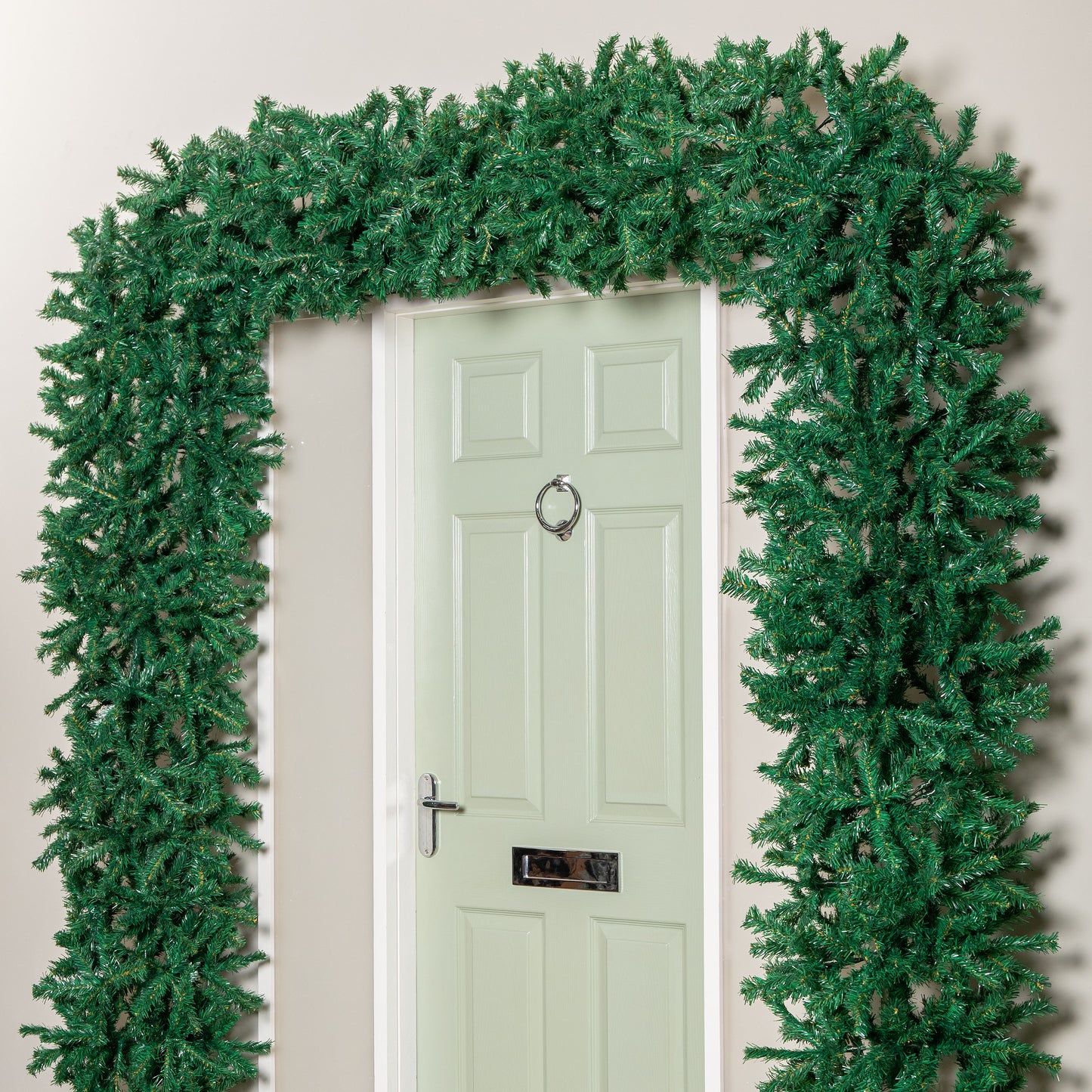8ft (2.35m) Samuel Alexander Double Door Plain Green Flat Top Christmas Tree Arch with 2000 Tips