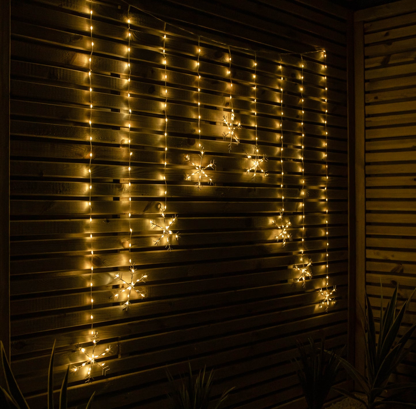 1.2m x 1.2m FlexiBrights Christmas Snowflake Curtain Lights with 267 Warm White LEDs