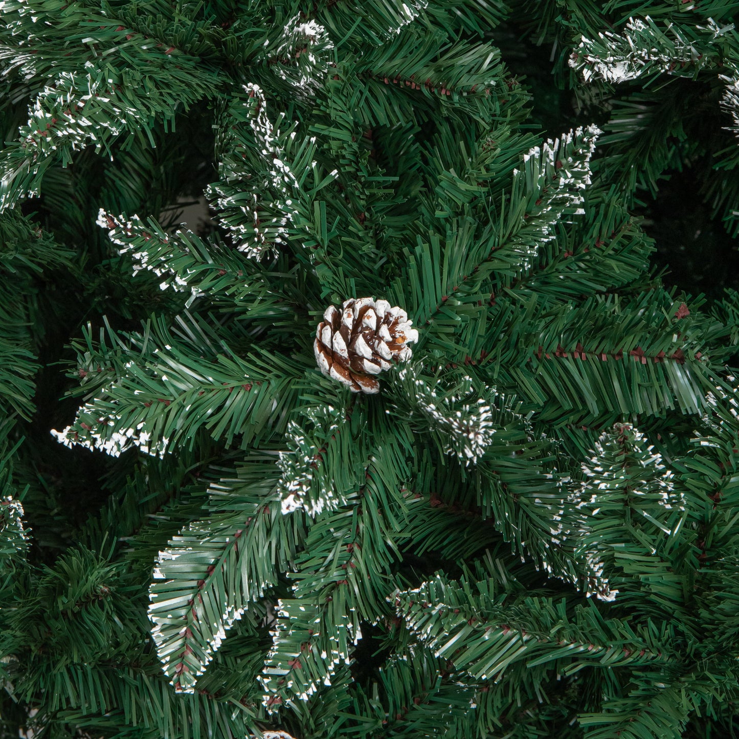 2.4m /8ft Rocky Mountain Pine Green Artificial Christmas Tree Snow Tip and Pine Cones