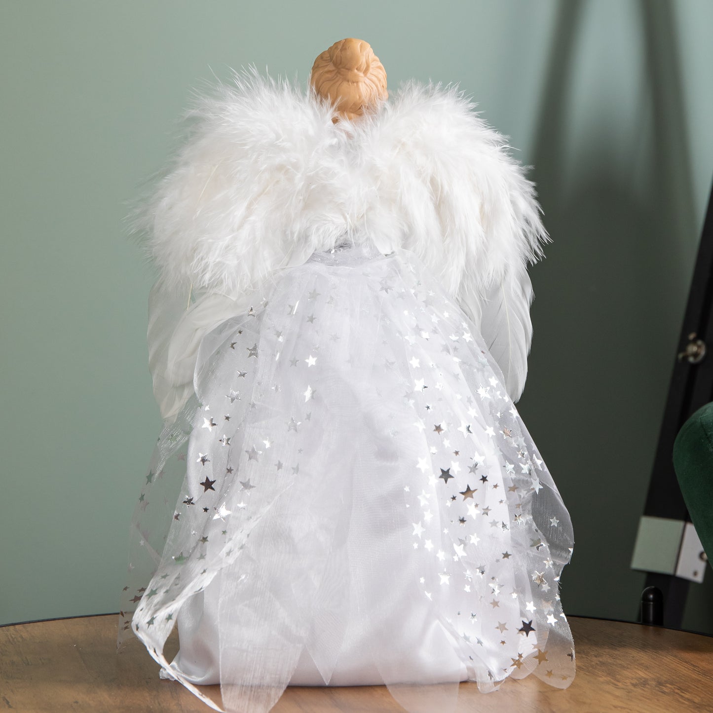 30cm White & Silver Christmas Tree Top Fairy Angel House Decoration Ornament