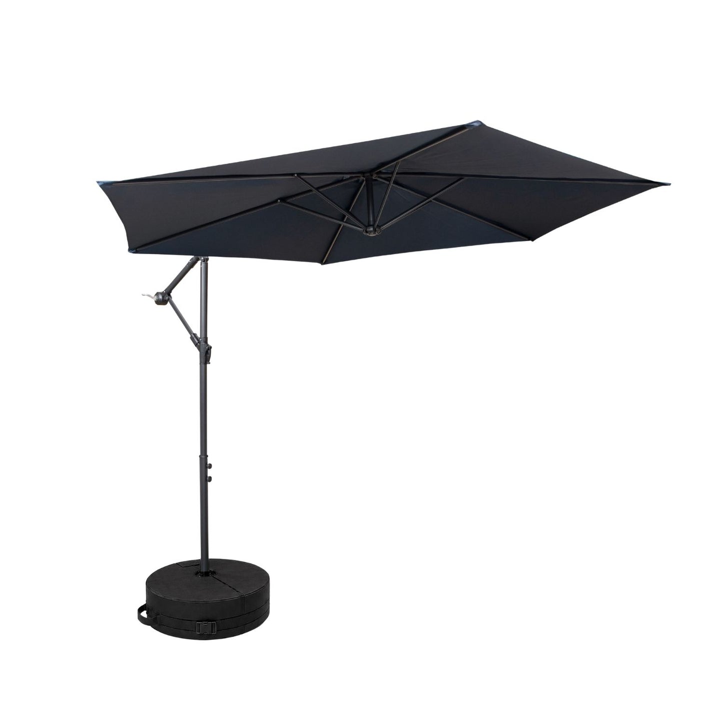 3m Cantilever Banana Garden Parasol with Crank Handle in Blue with Base Bag Included
