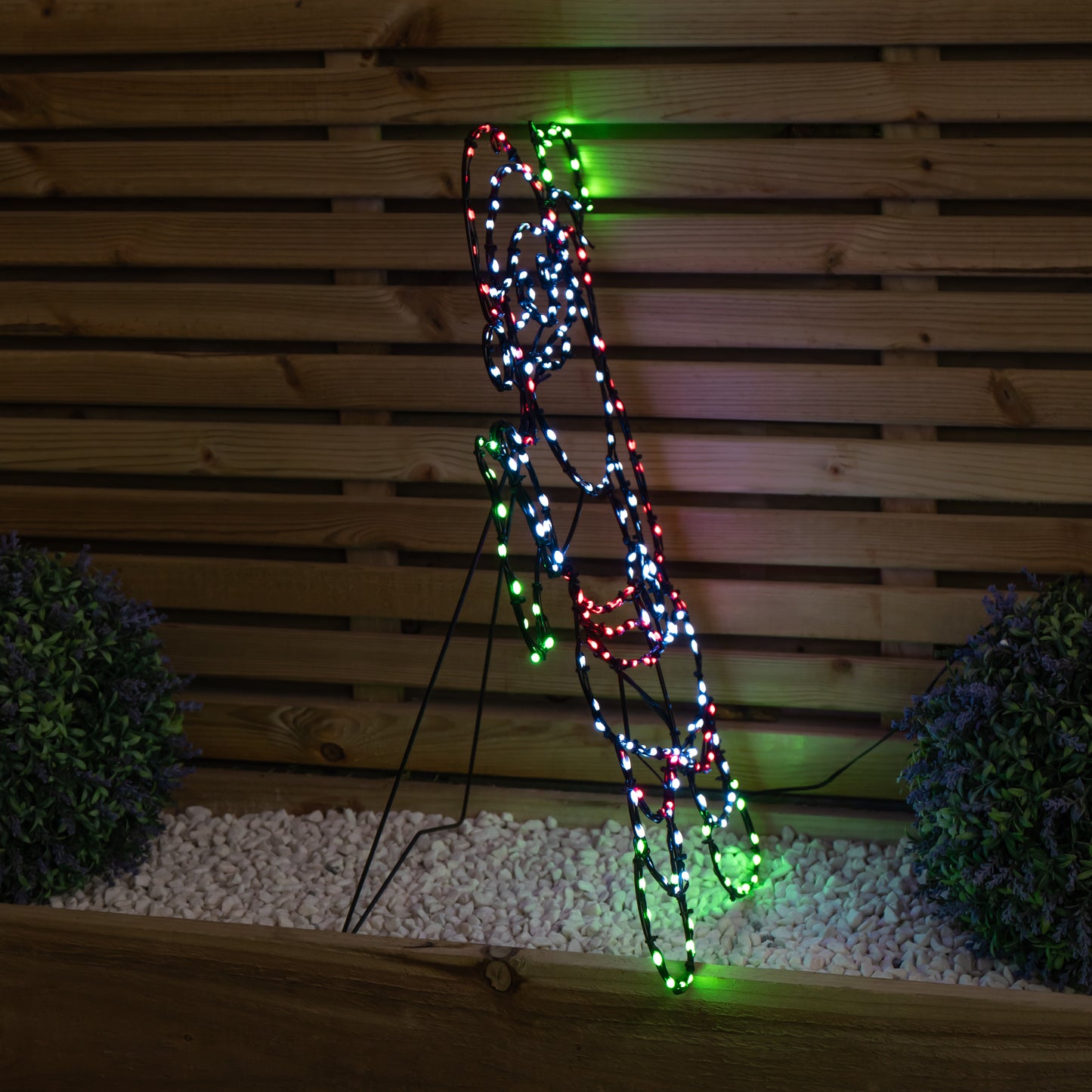 60cm x 45cm Light up FlexiBrights Santa with 247 Multi-Coloured LEDs