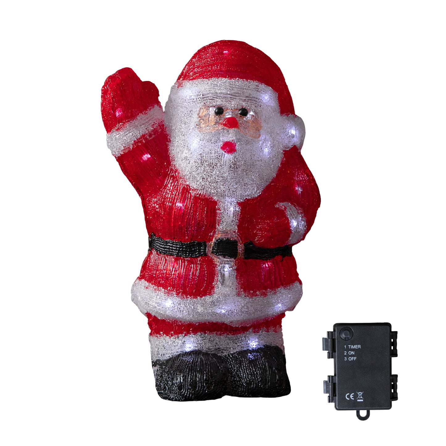 44cm Battery Operated Light up Acrylic Christmas Santa Decoration with LEDs