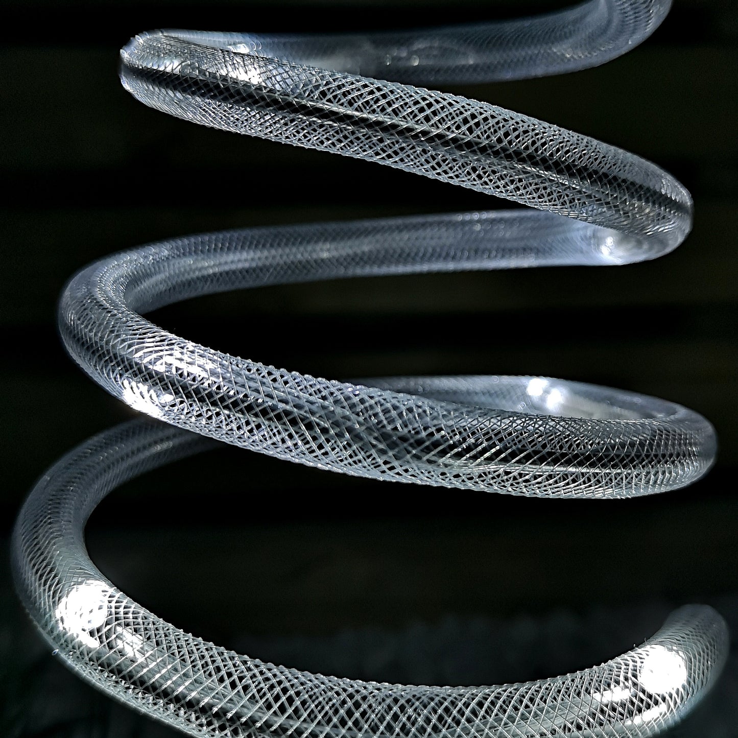 Set of 4 Battery Operated LED Cool White Spiral Tree Path Lights Christmas Decoration with Timer