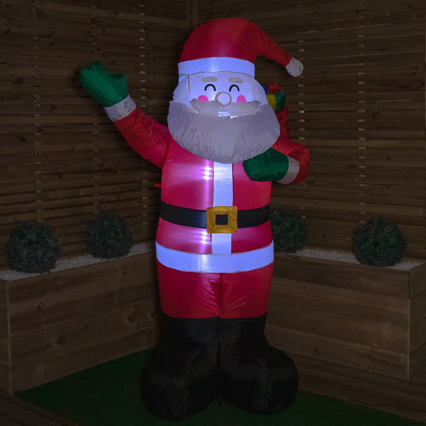6ft (190cm) LED Christmas Inflatables Outdoor Santa Claus With Gifts Decorations